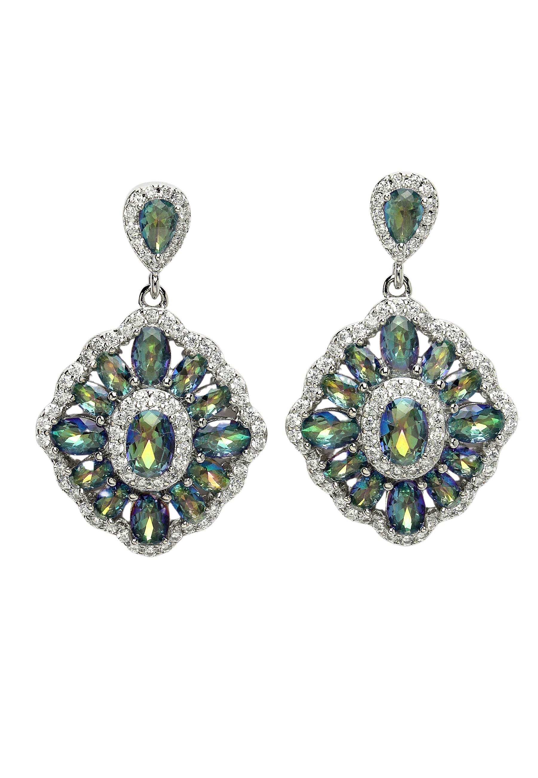 Boucles d'oreilles pendantes élégantes en zircone