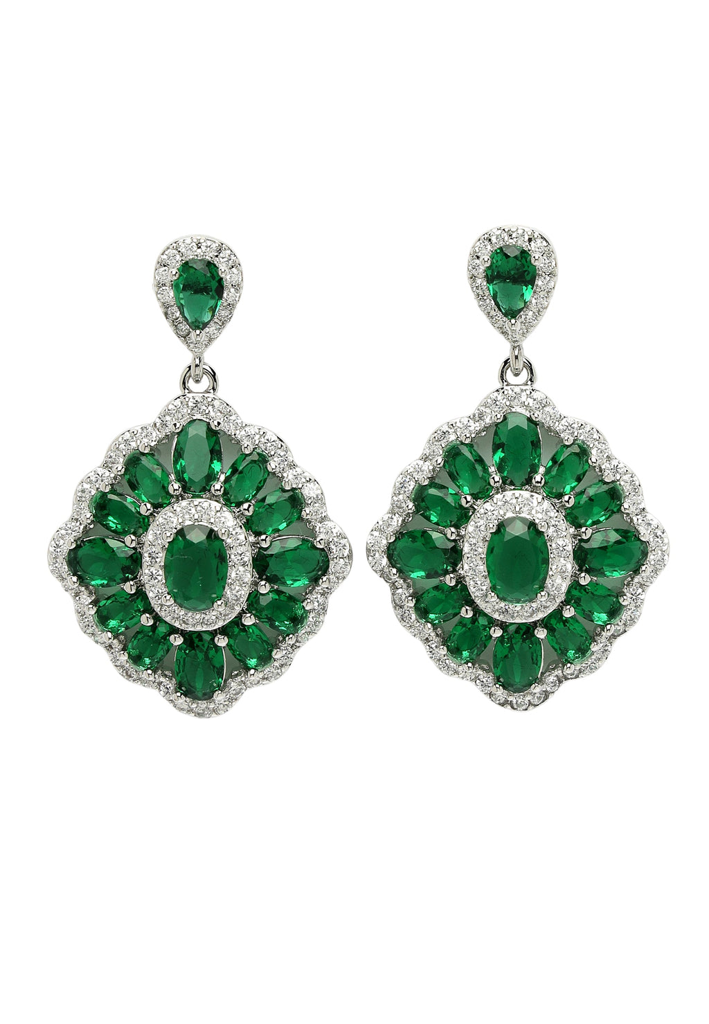 Boucles d'oreilles pendantes en zircone cubique