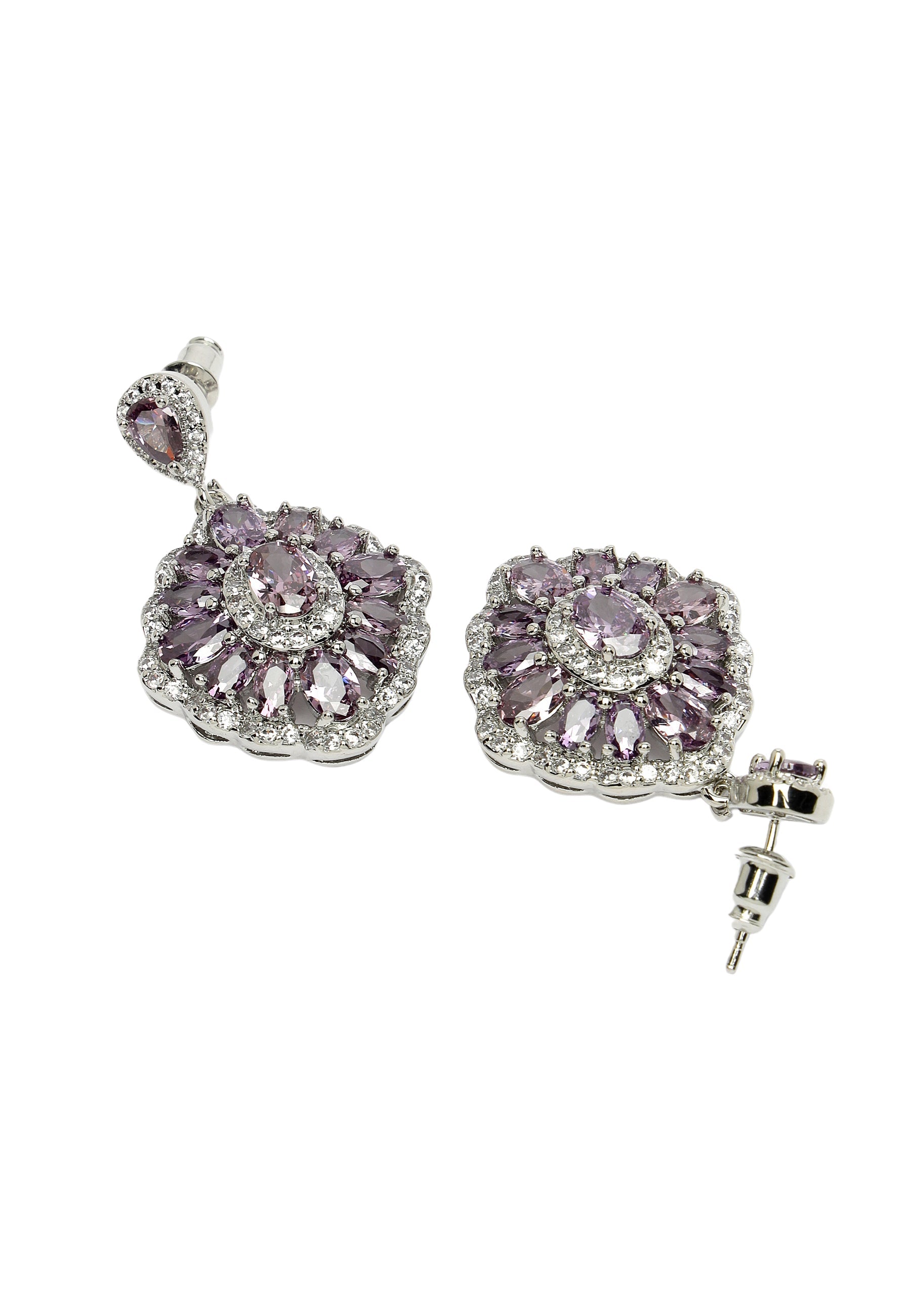 Boucles d'oreilles pendantes en zircone cubique