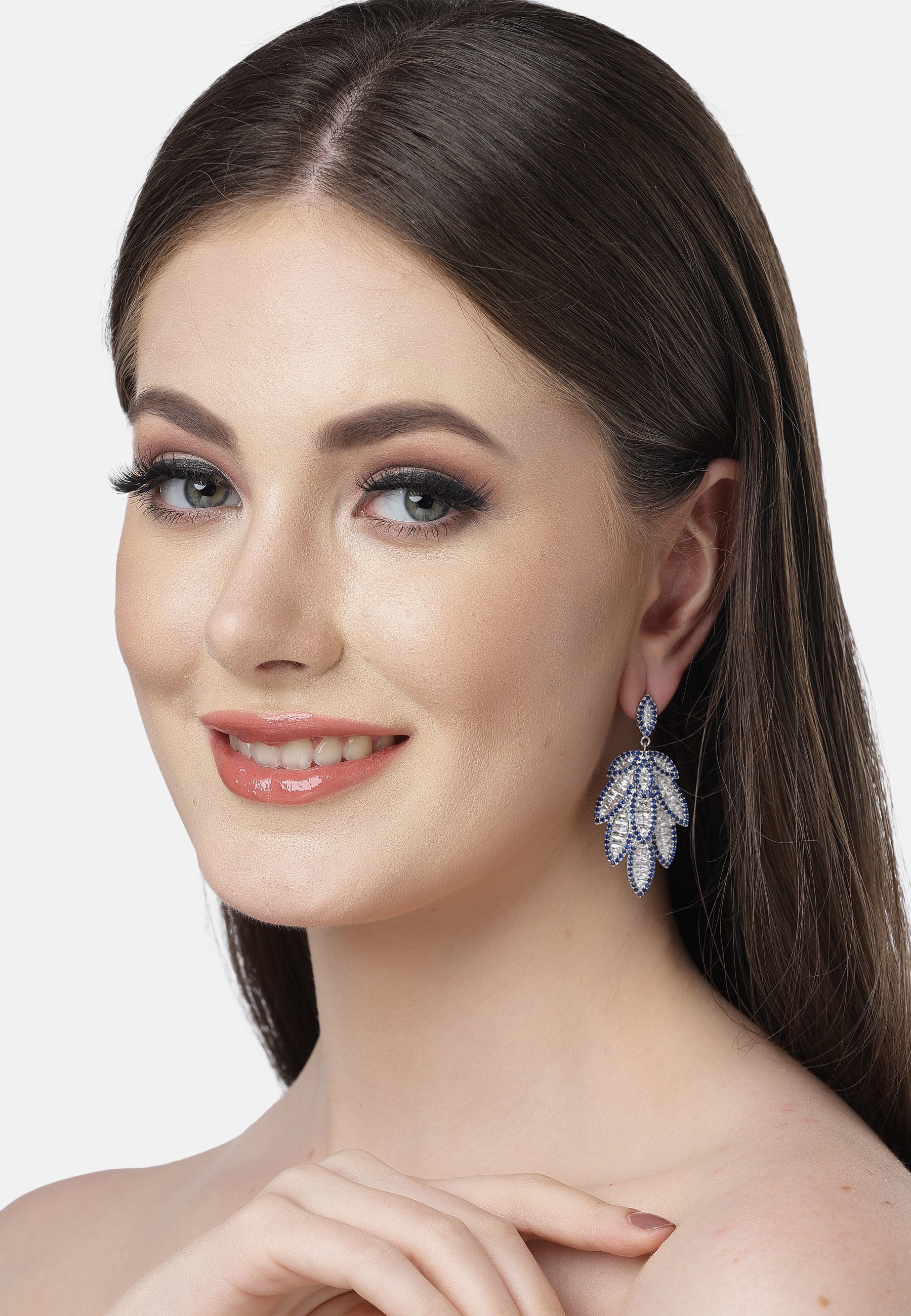 Boucles d'oreilles pendantes en forme de feuille de saule