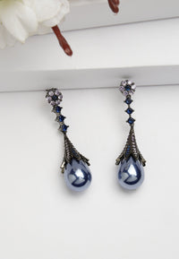 Boucles d'oreilles pendantes vintage à motif floral et zircon cubique