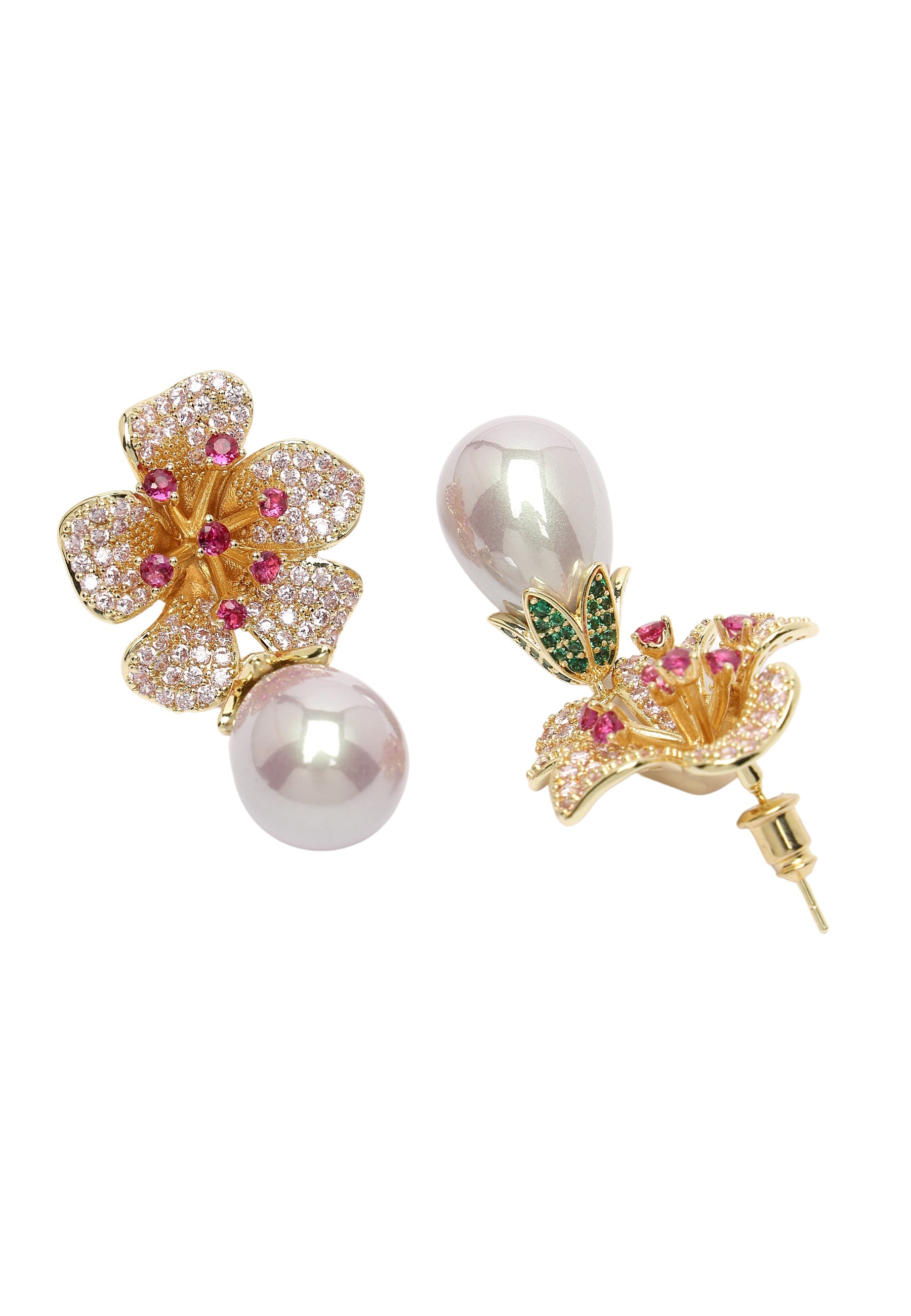 Zirconia Floral Drop Earrings