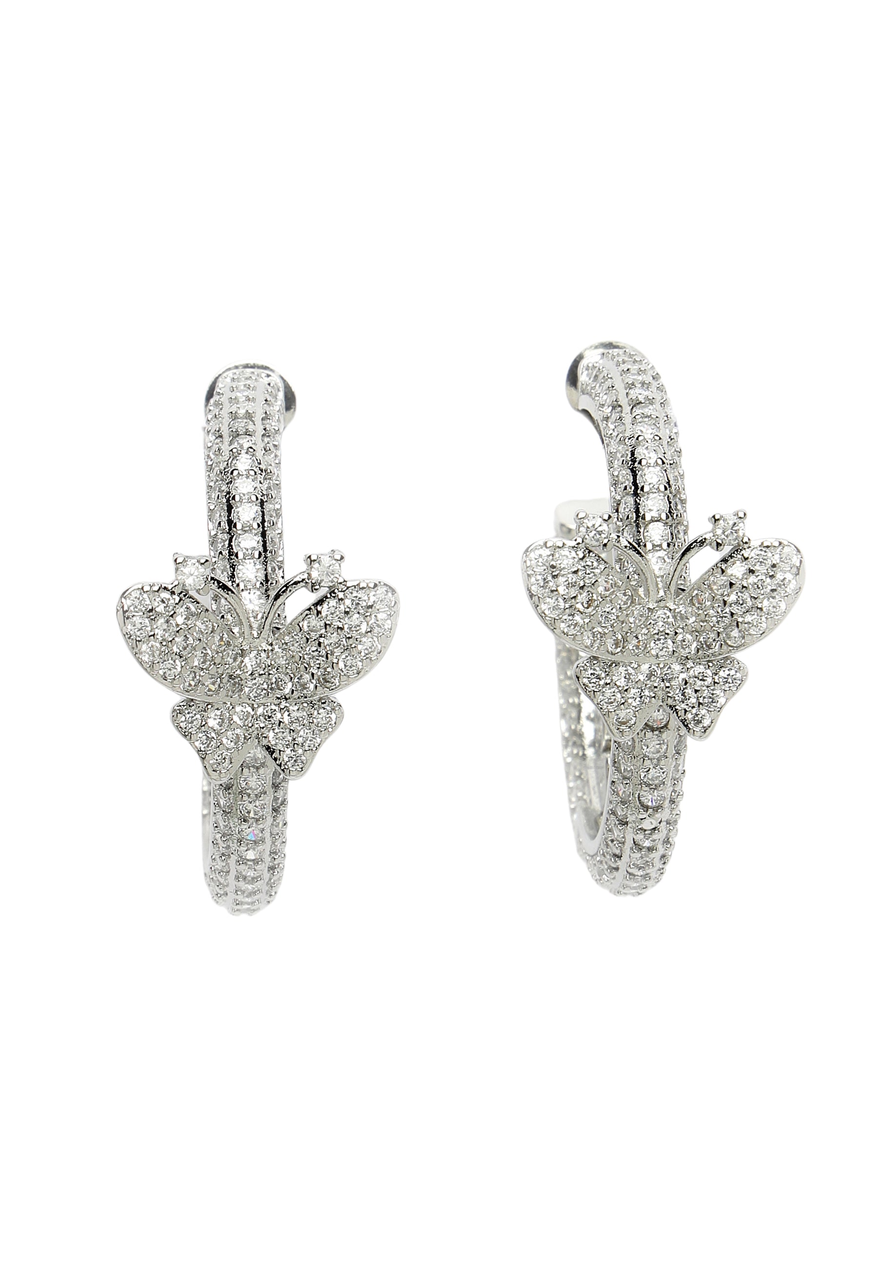 Dainty Butterfly Zirconia Hoops