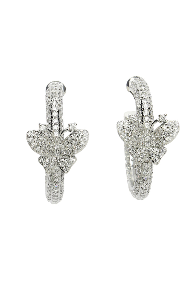 Dainty Butterfly Zirconia Hoops