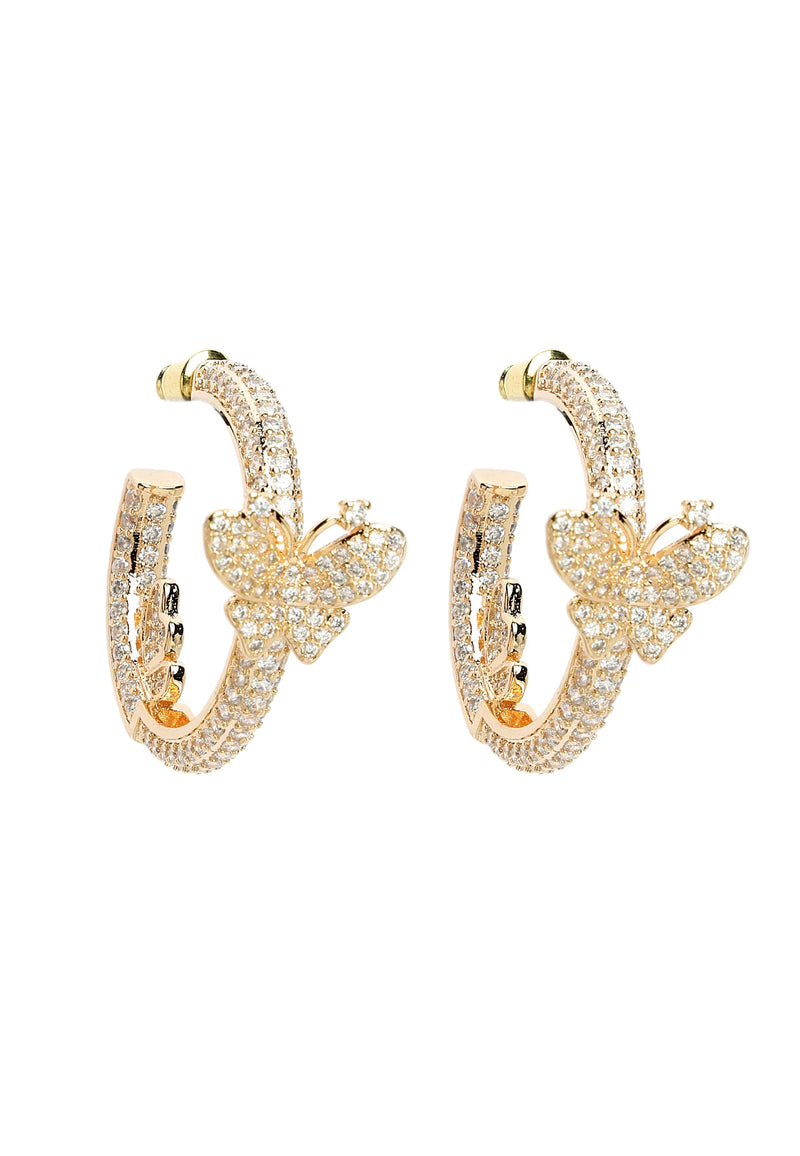 Dainty Butterfly Zirconia Hoops