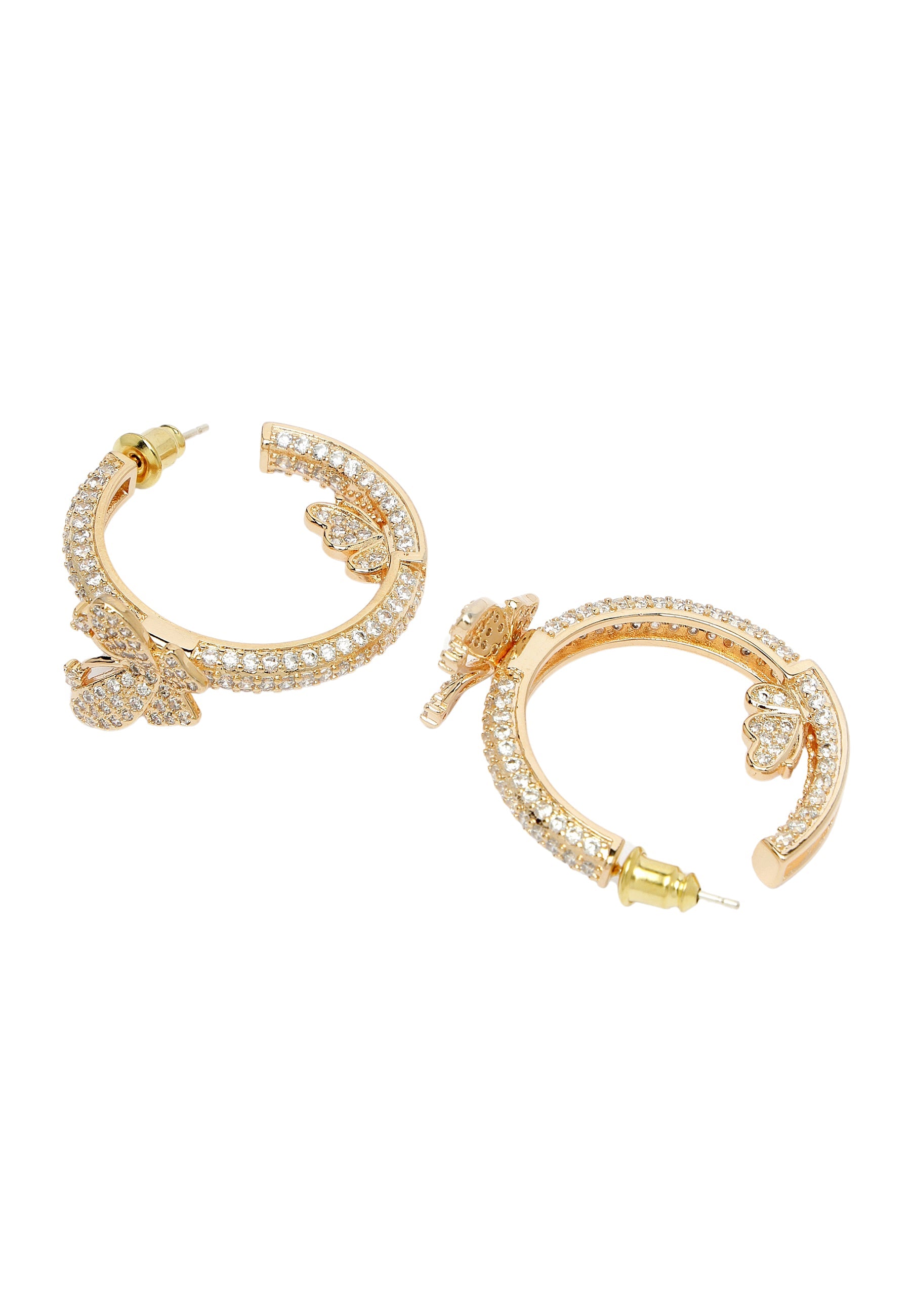 Dainty Butterfly Zirconia Hoops