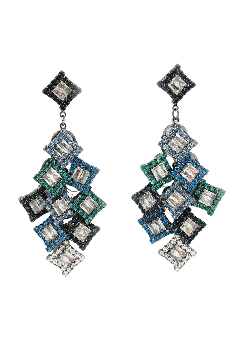 Zirconia Screw-Back Dangle Drop Earrings