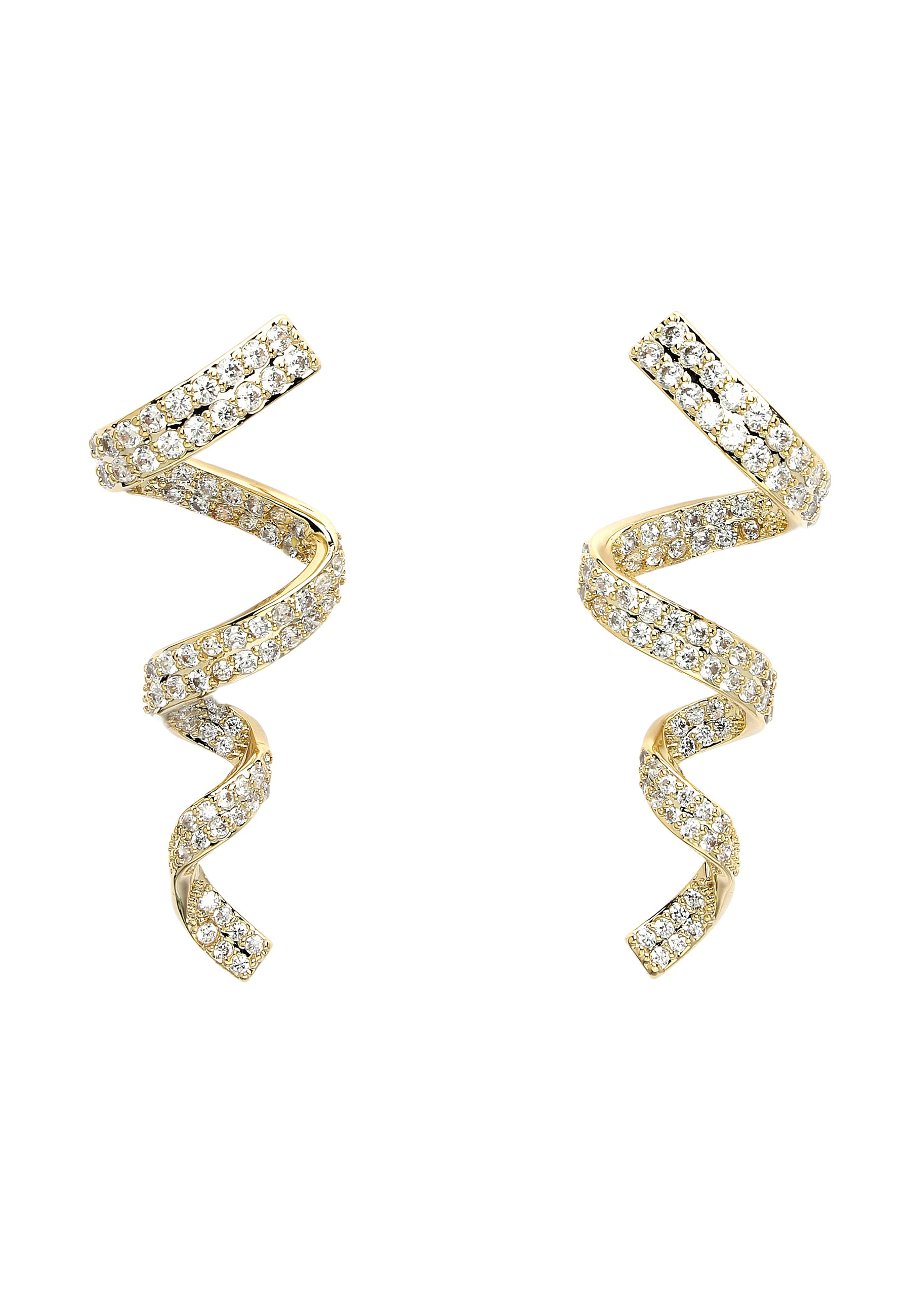 Cubic Zirconia Twisted Earrings