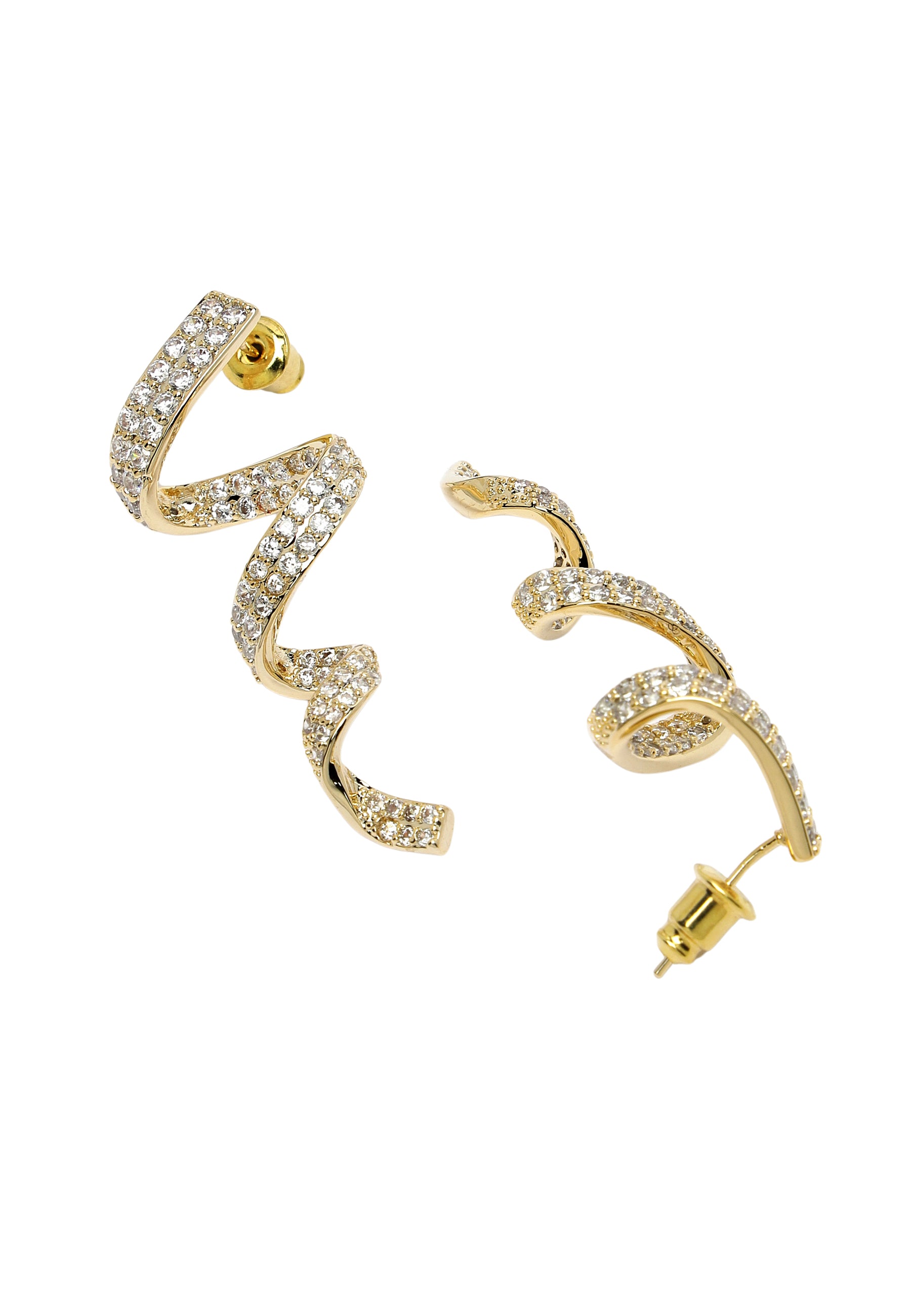 Cubic Zirconia Twisted Earrings