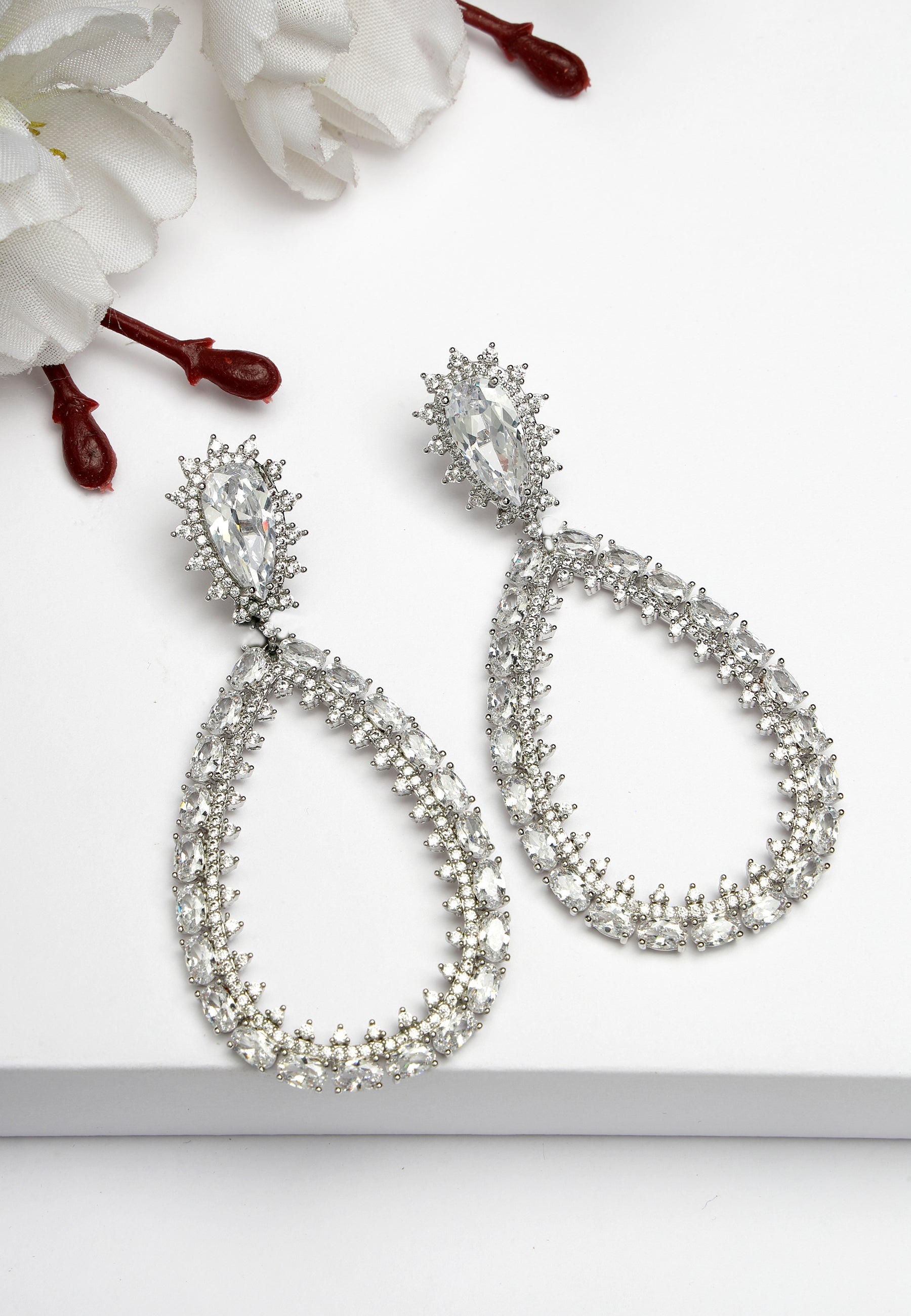 Boucles d'oreilles gouttes de pluie scintillantes