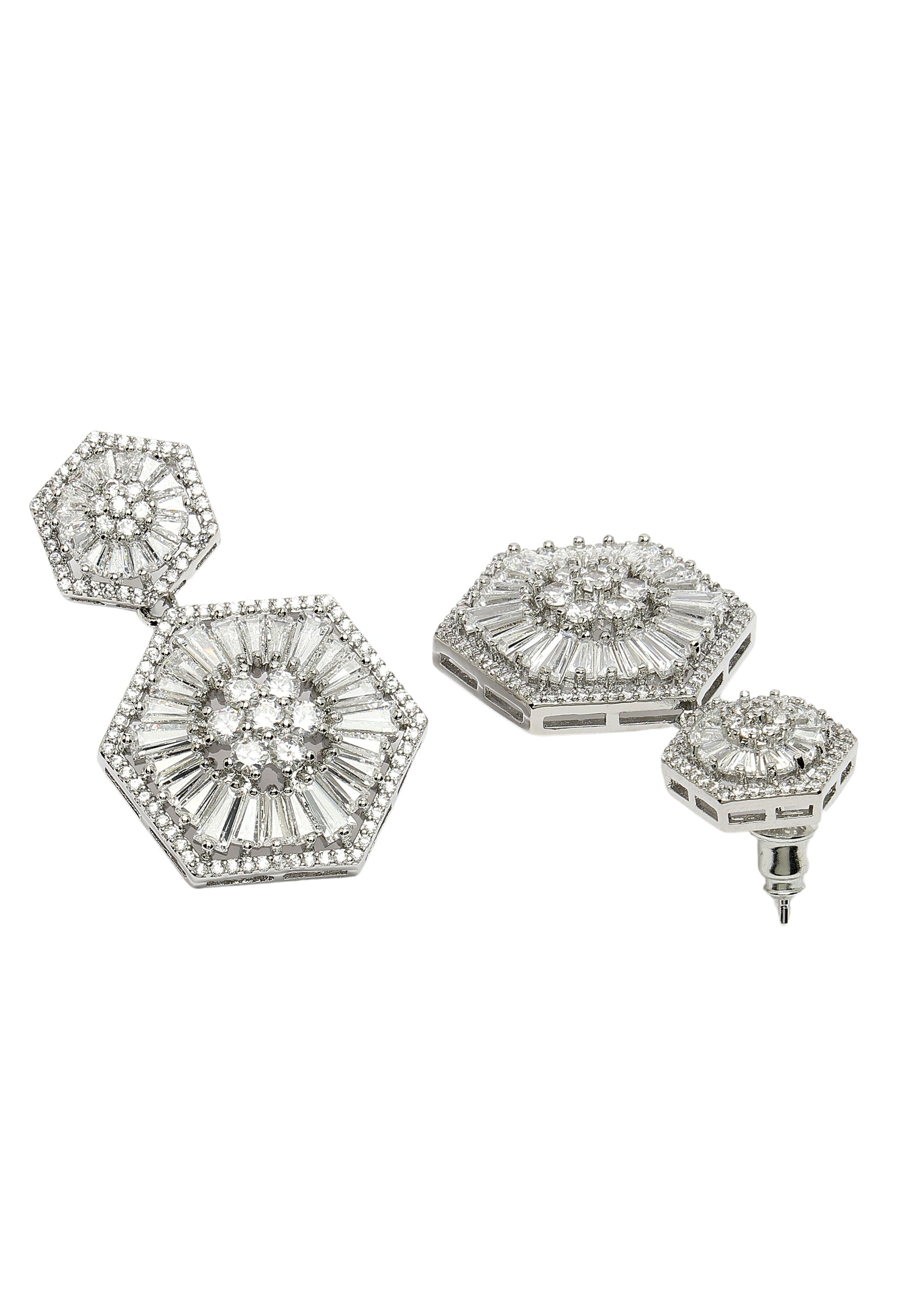 Boucles d'oreilles pendantes en zircone cubique royale