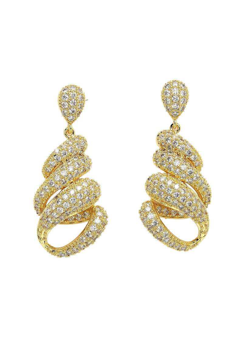 Boucles d'oreilles torsadées en zircon brillant