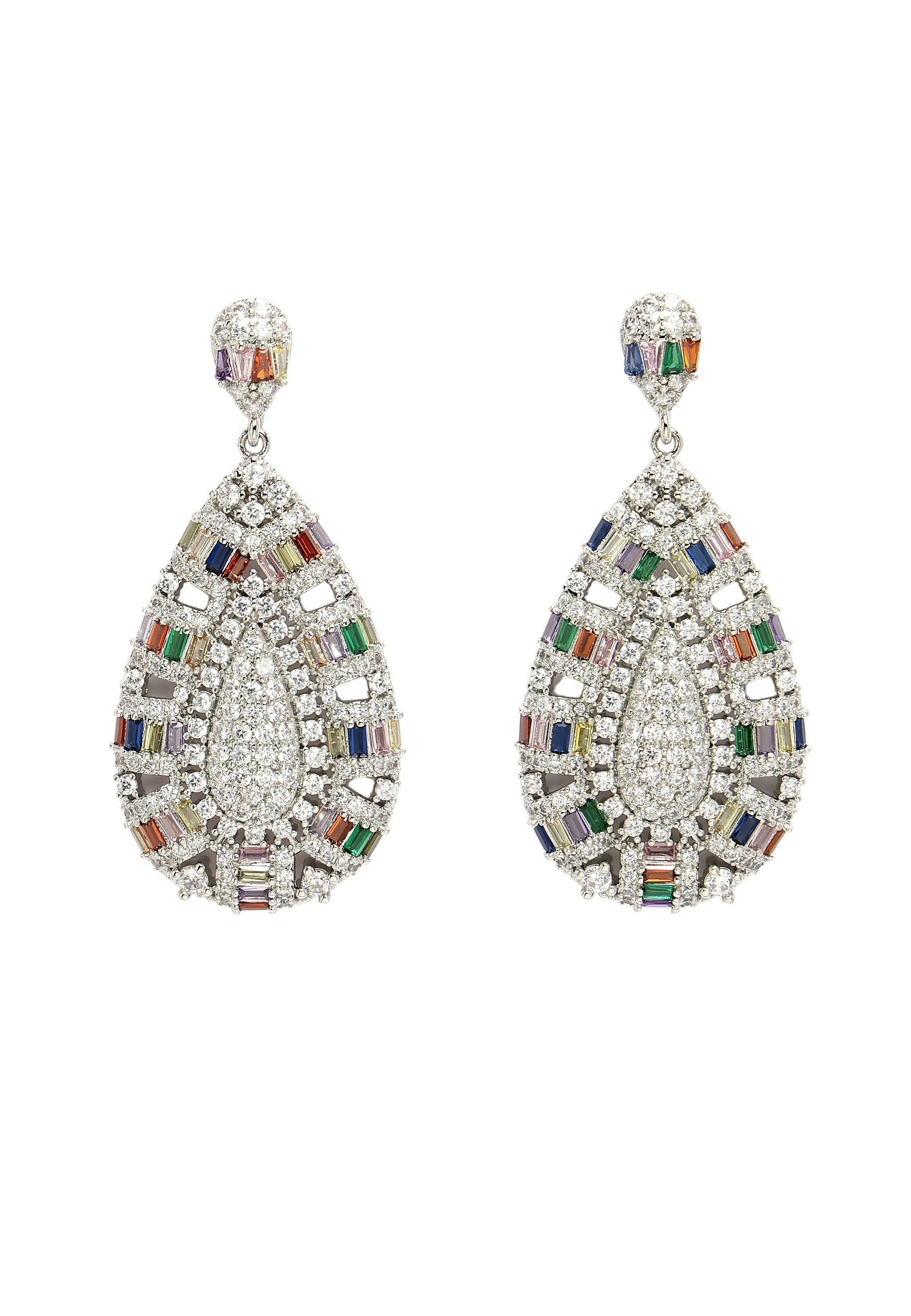Boucles d'oreilles pendantes en zircone cubique royale