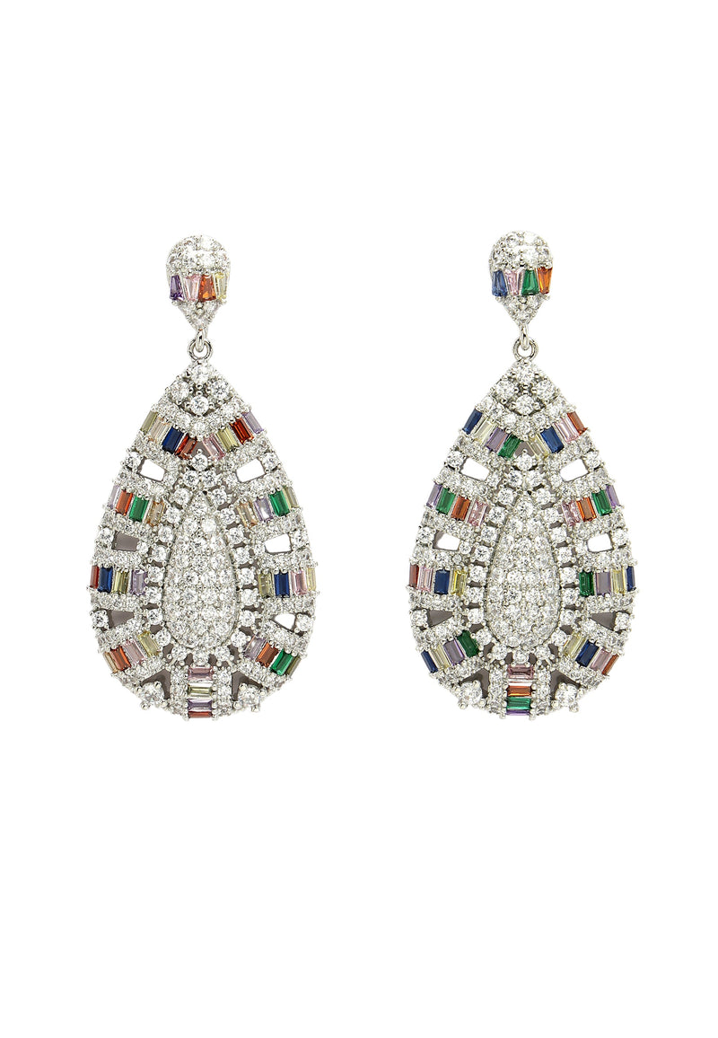 Boucles d'oreilles pendantes en zircone cubique royale