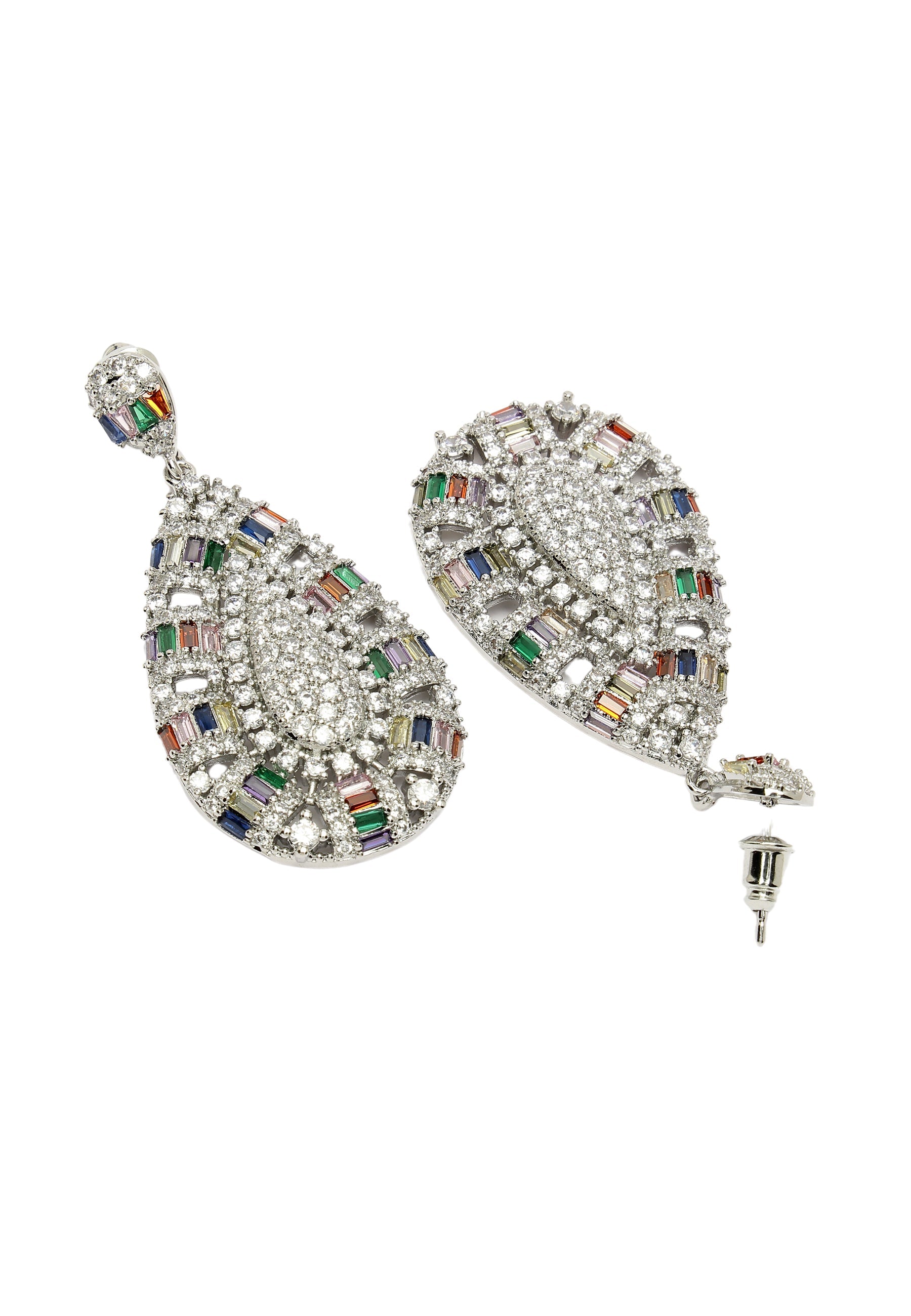 Boucles d'oreilles pendantes en zircone cubique royale