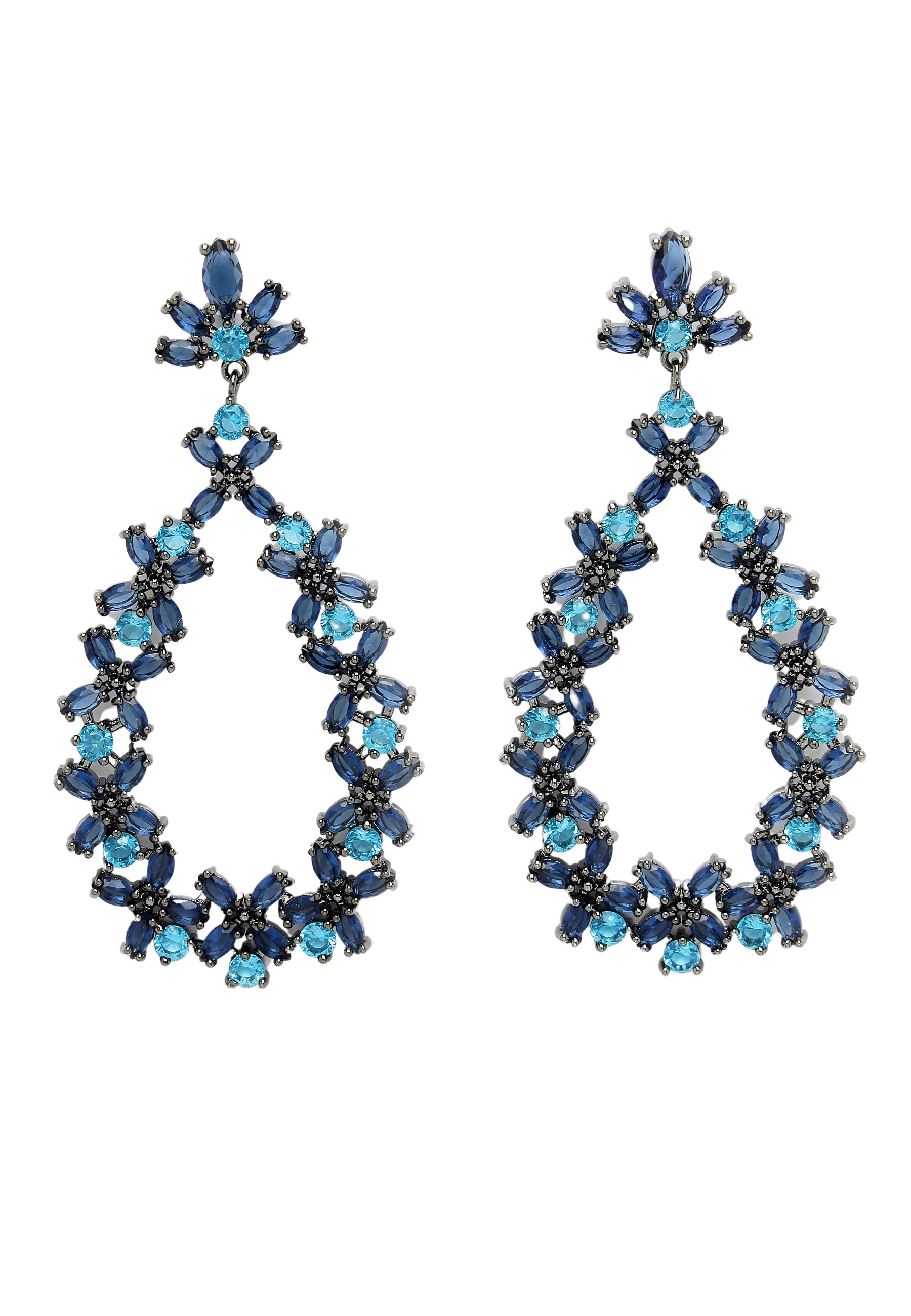 Dainty Zirconia Floral Drop Earrings