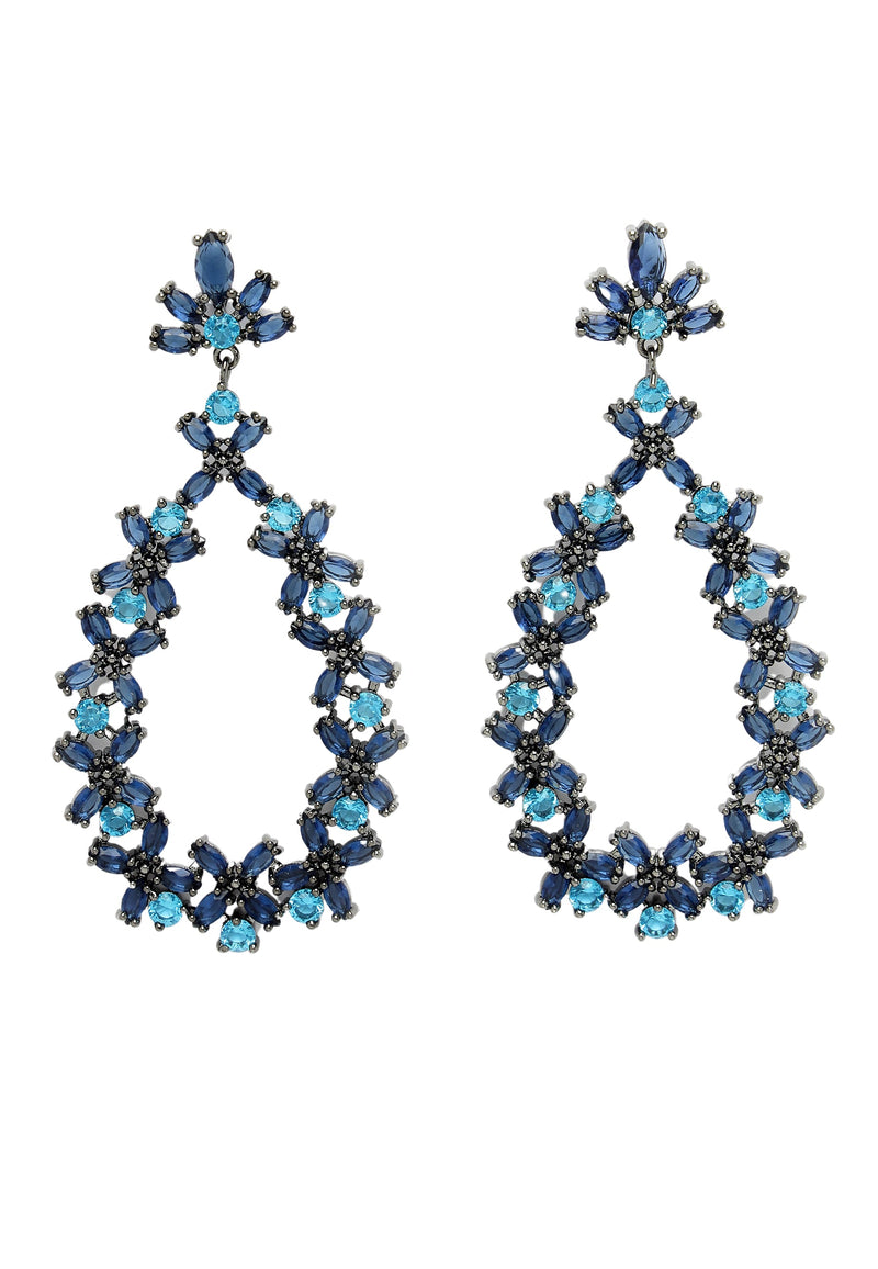 Dainty Zirconia Floral Drop Earrings