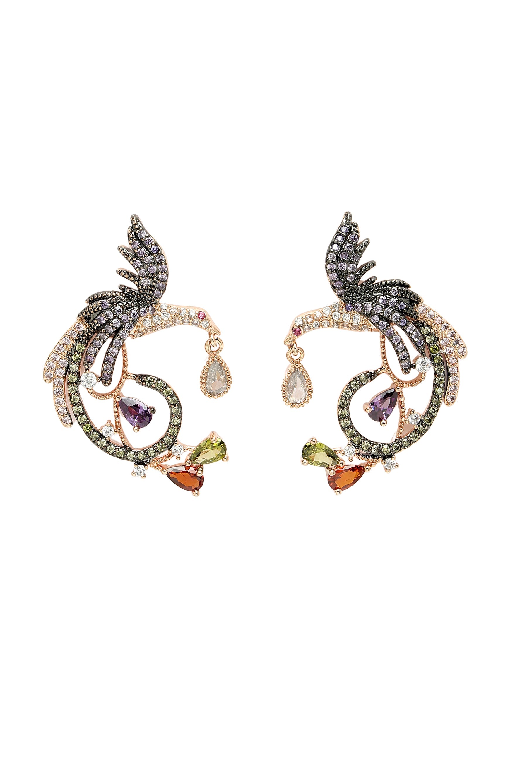 Cubic Zirconia Modern Eagle Earrings