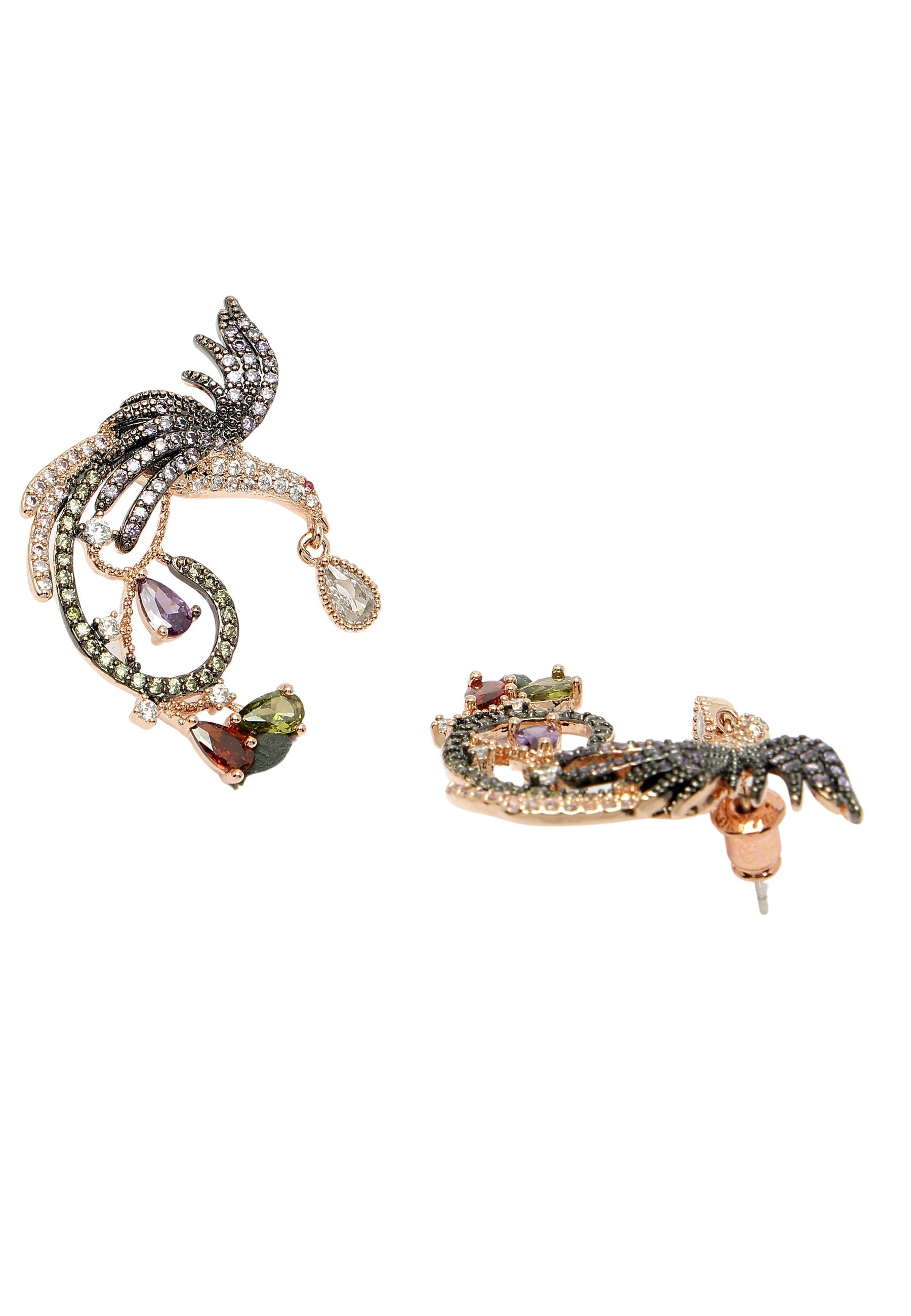 Cubic Zirconia Modern Eagle Earrings