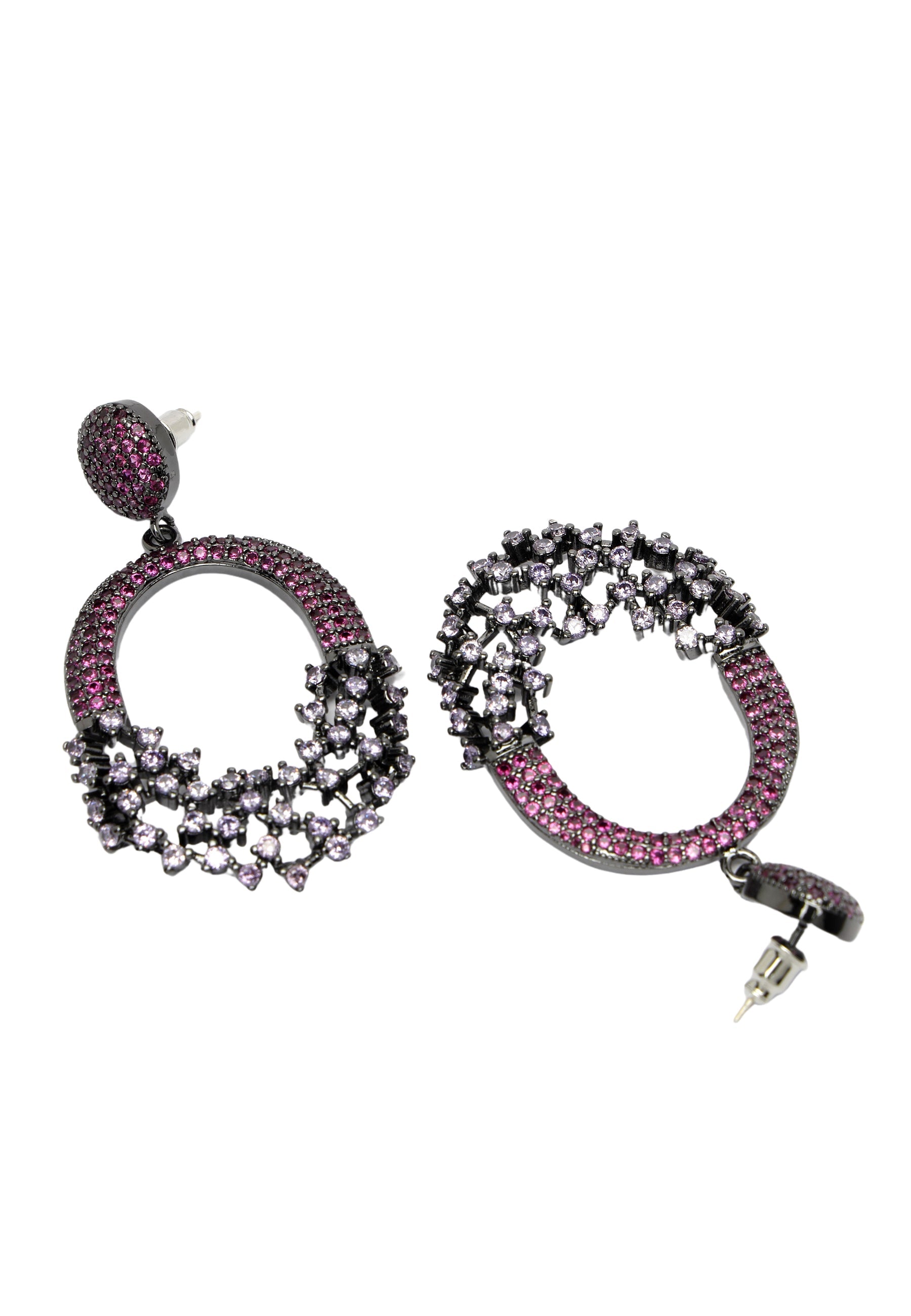 Sparkling Red Hollow Out Zirconia  Earrings