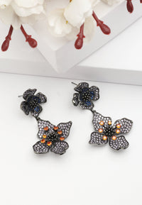 Diva Two-Tiered Floral Drop Earrings