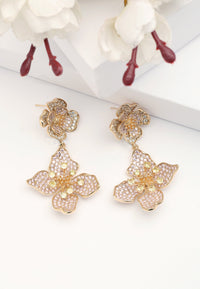 Diva Two-Tiered Floral Drop Earrings
