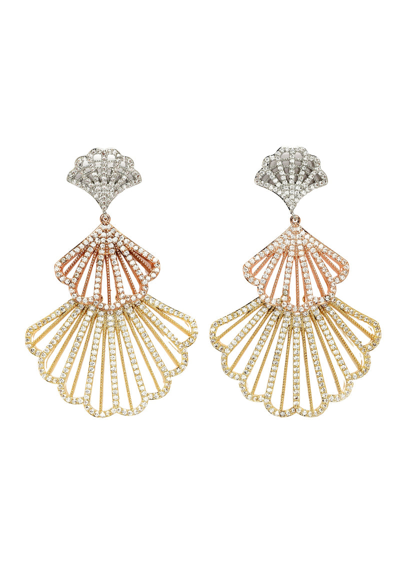 Boucles d'oreilles pendantes Diva en forme de coquillage