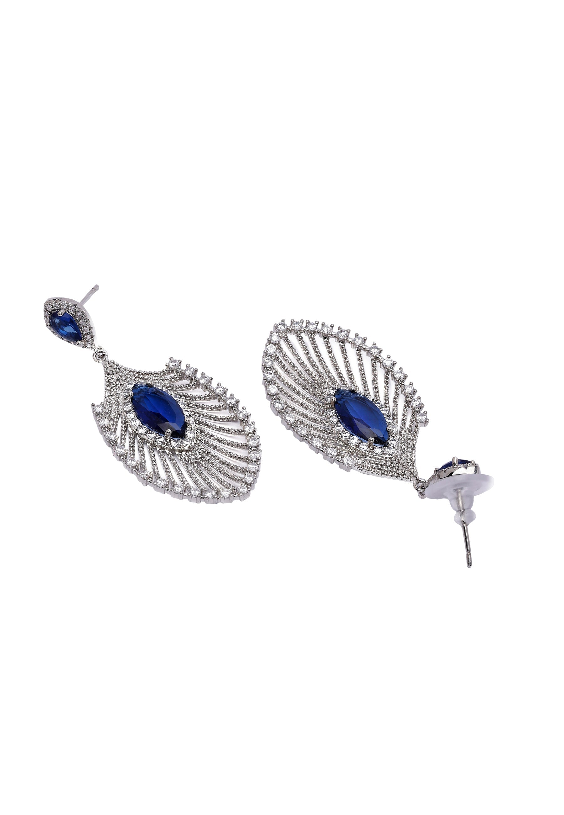 Diva Peacock Feather Drop Earring