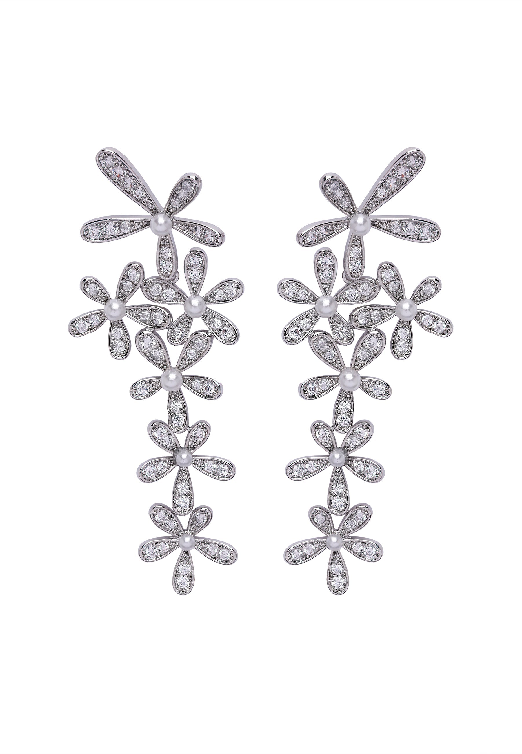 Diva Gleaming Floral Dangle Earrings