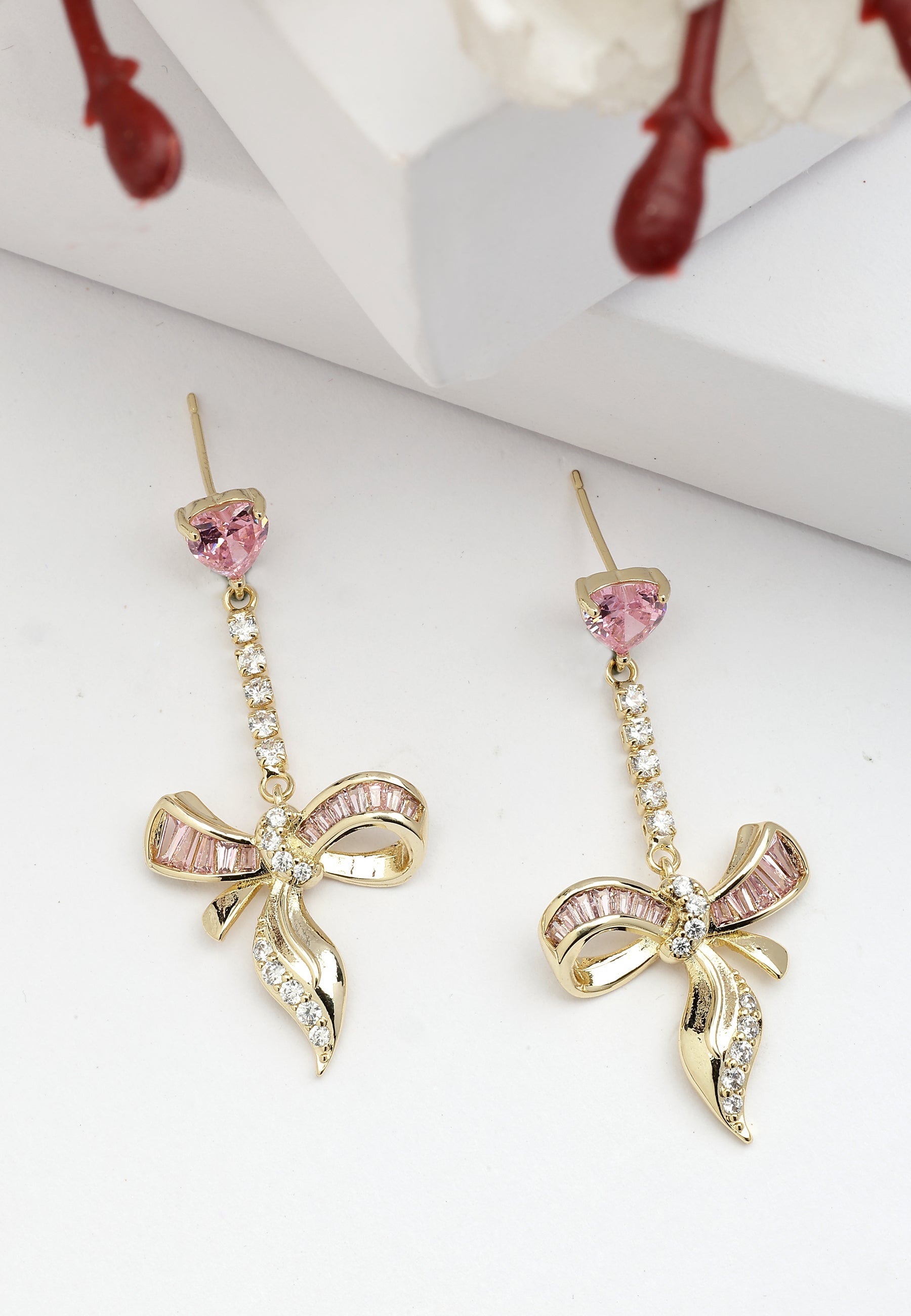Diva Elegant Bow Drop Earrings