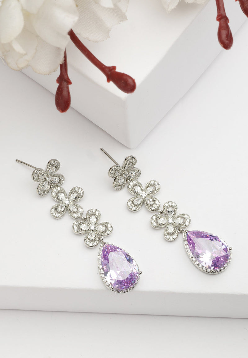 Boucles d'oreilles pendantes Diva Triple Fleur
