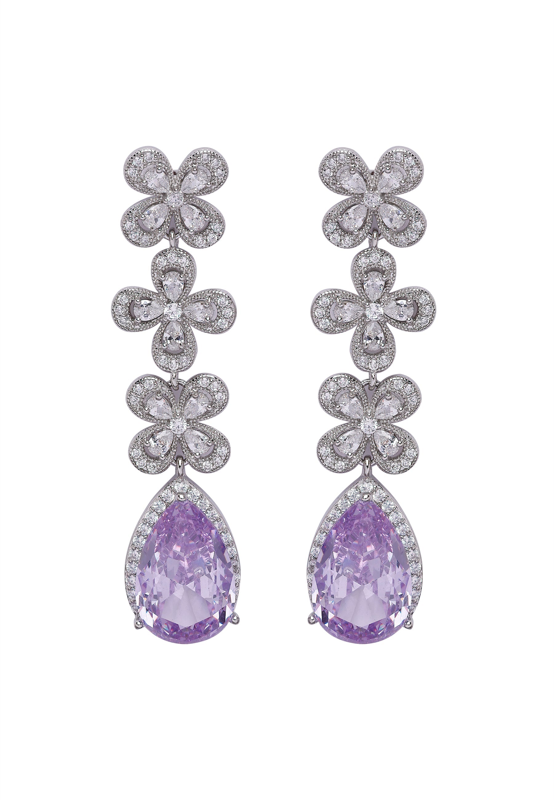 Diva Triple Flower Drop Earrings