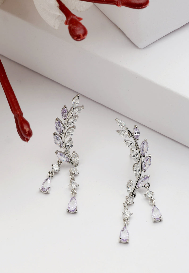 Boucles d'oreilles Diva à feuille inclinée