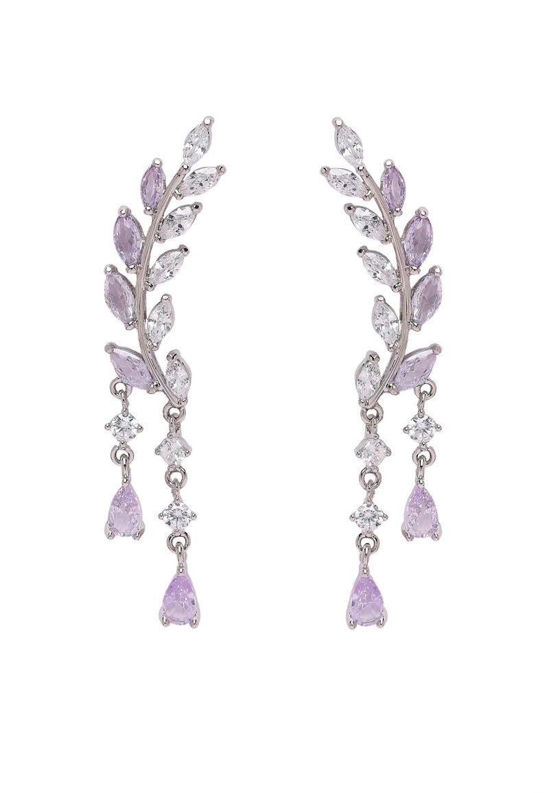 Boucles d'oreilles Diva à feuille inclinée