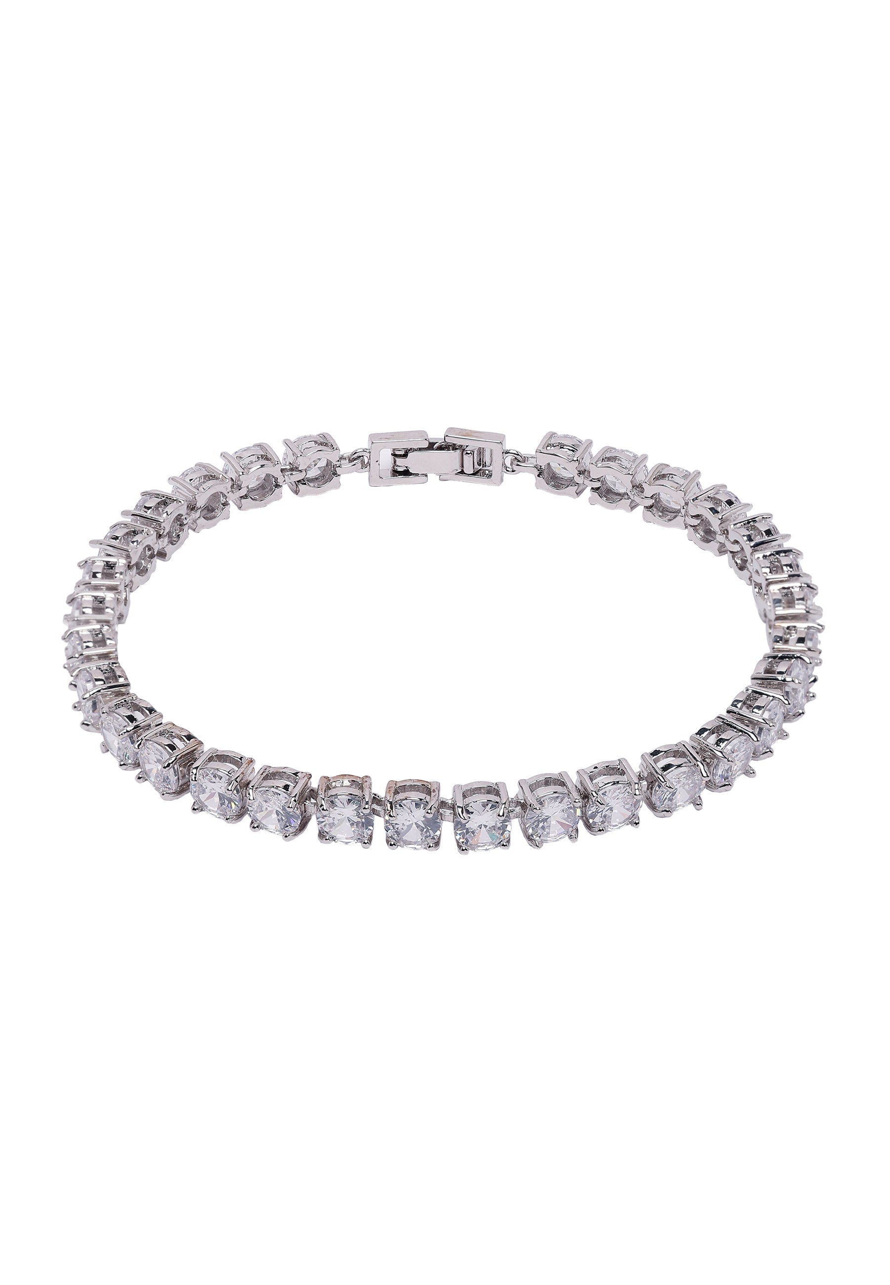 Bracelet de tennis Diva à lunette délicate