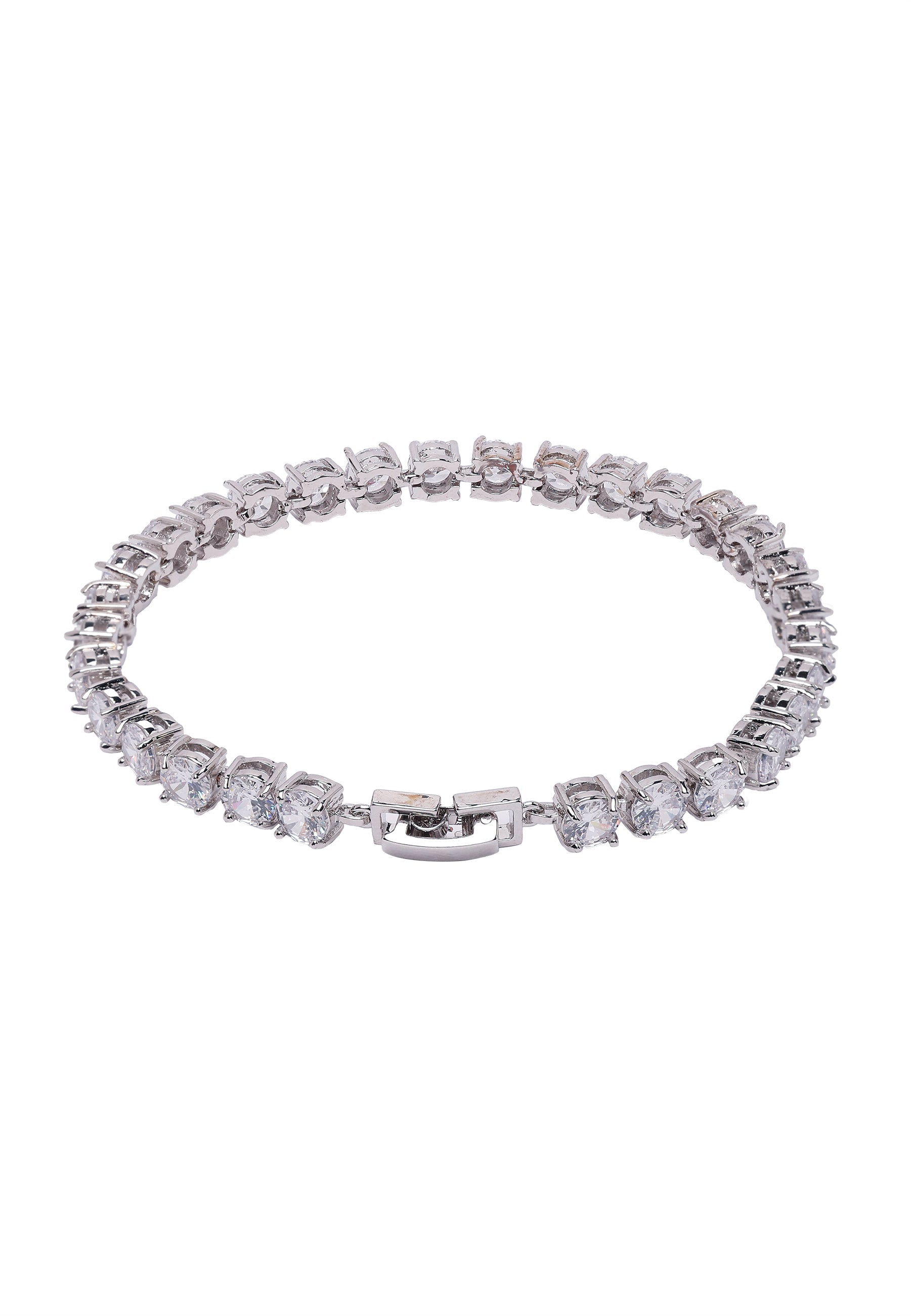 Bracelet de tennis Diva à lunette délicate