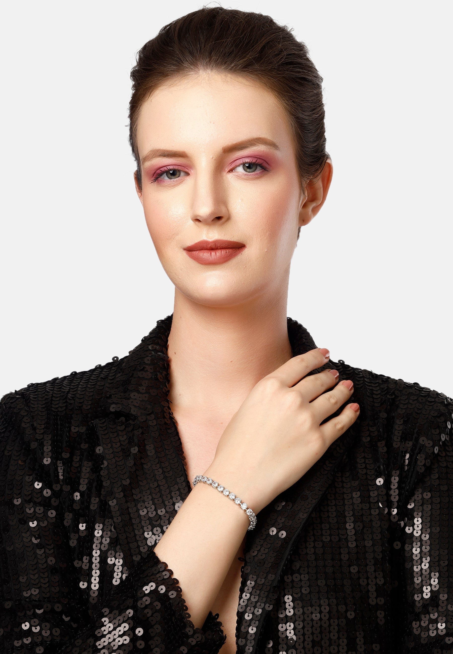 Bracelet de tennis Diva à lunette délicate
