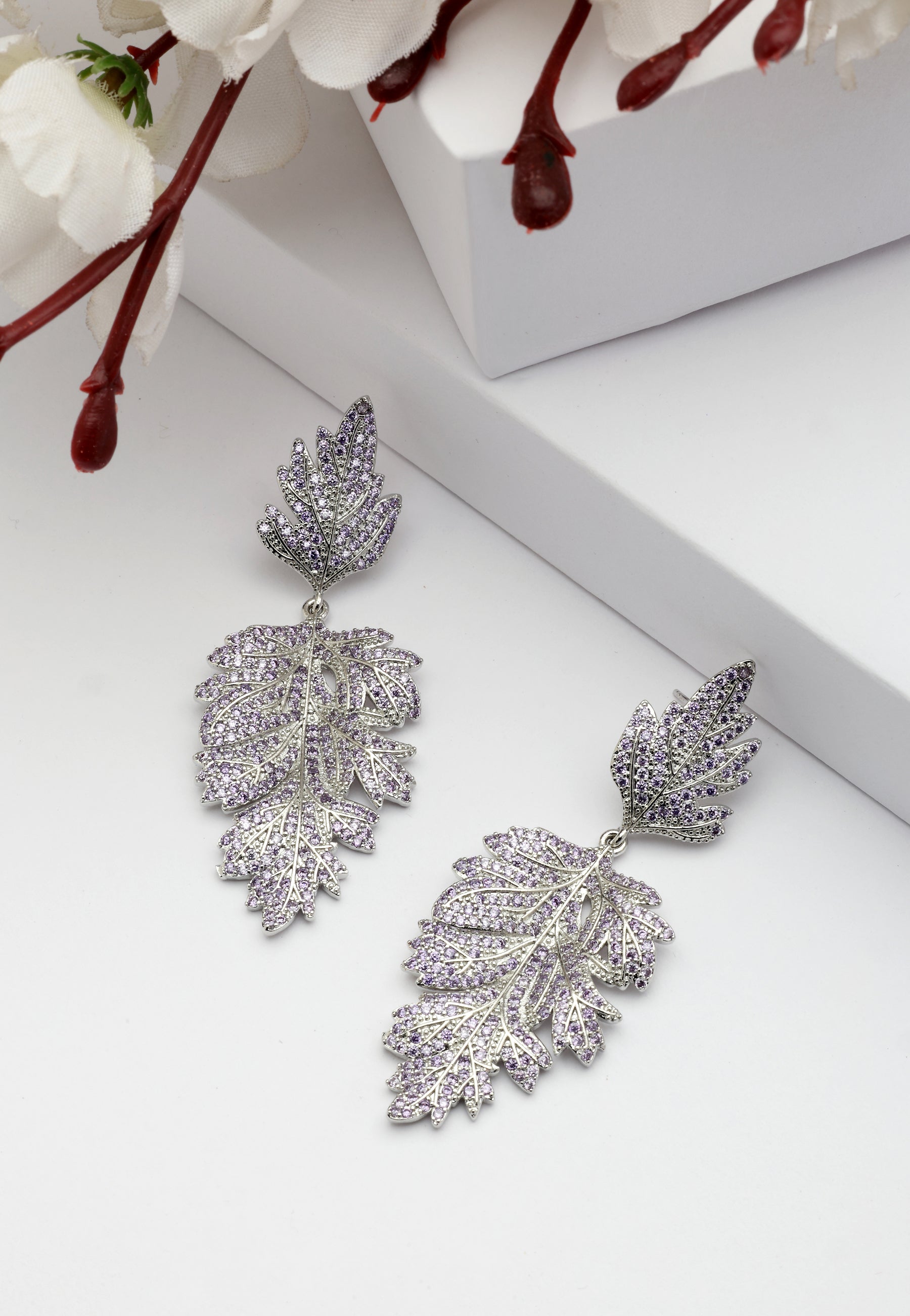 Diva Leaf Shaped Drop Earrings