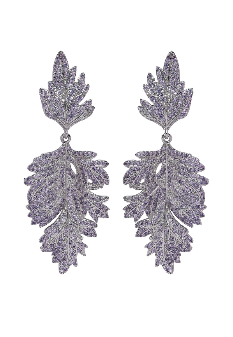 Boucles d'oreilles pendantes en forme de feuille Diva