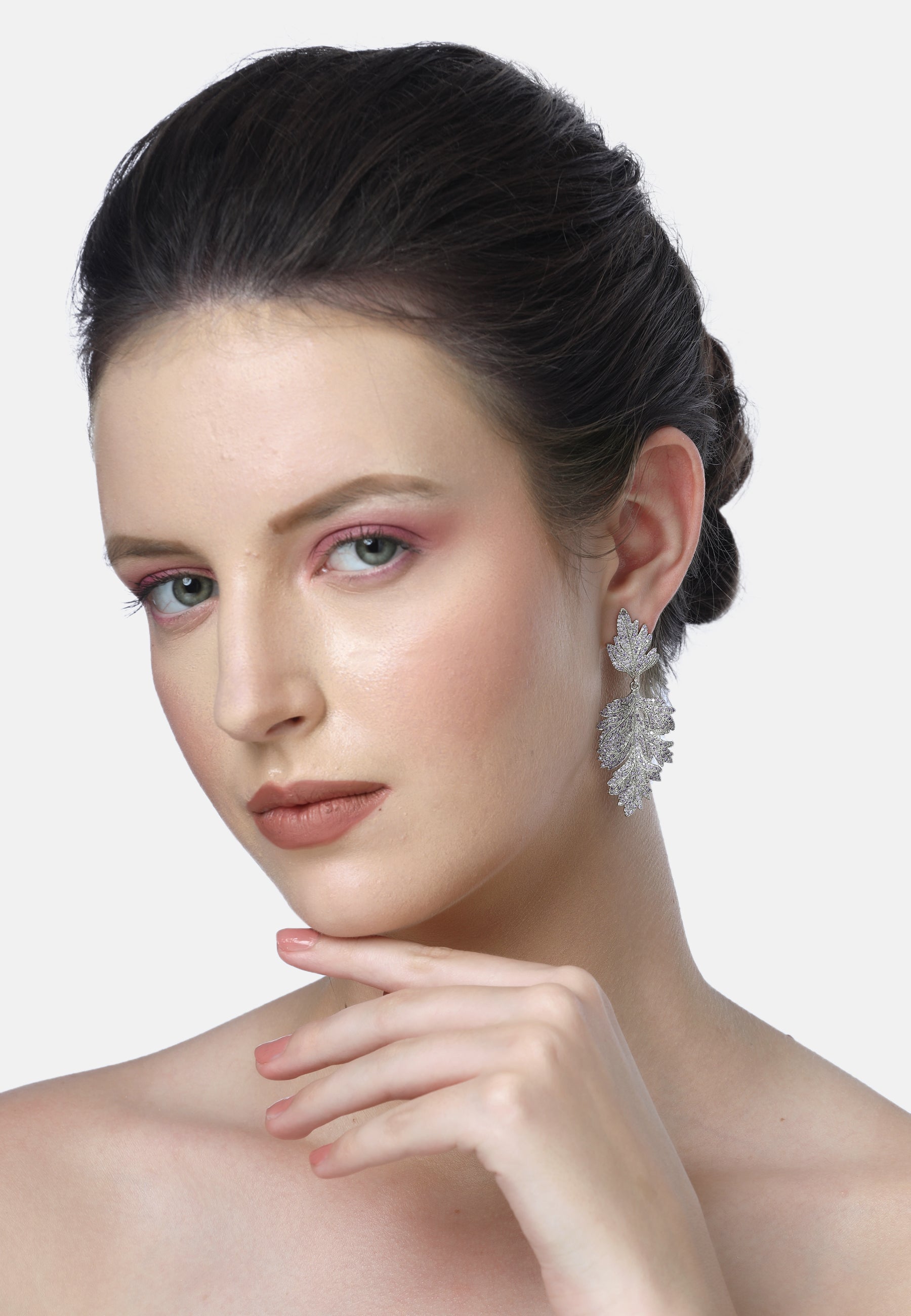 Diva Leaf Shaped Drop Earrings