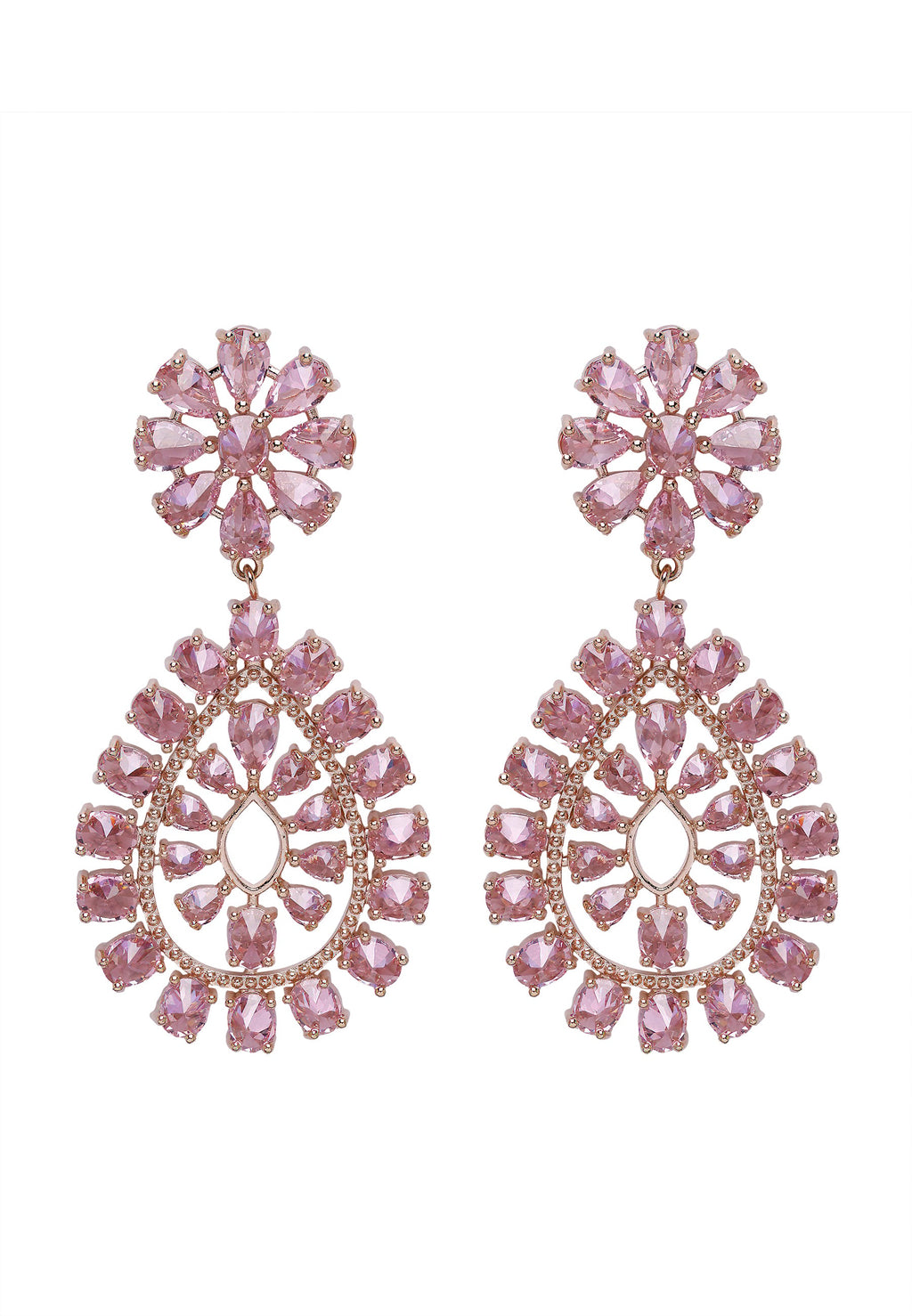 Diva Gleaming Floral Drop Earrings