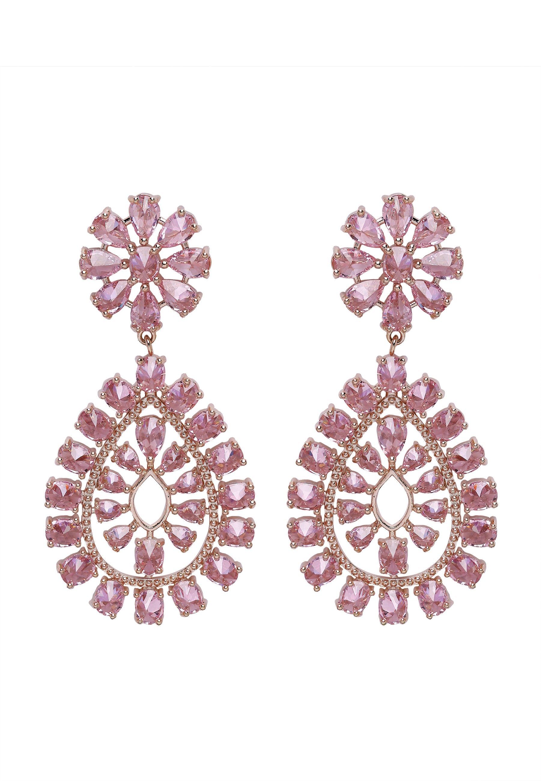 Diva Gleaming Floral Drop Earrings
