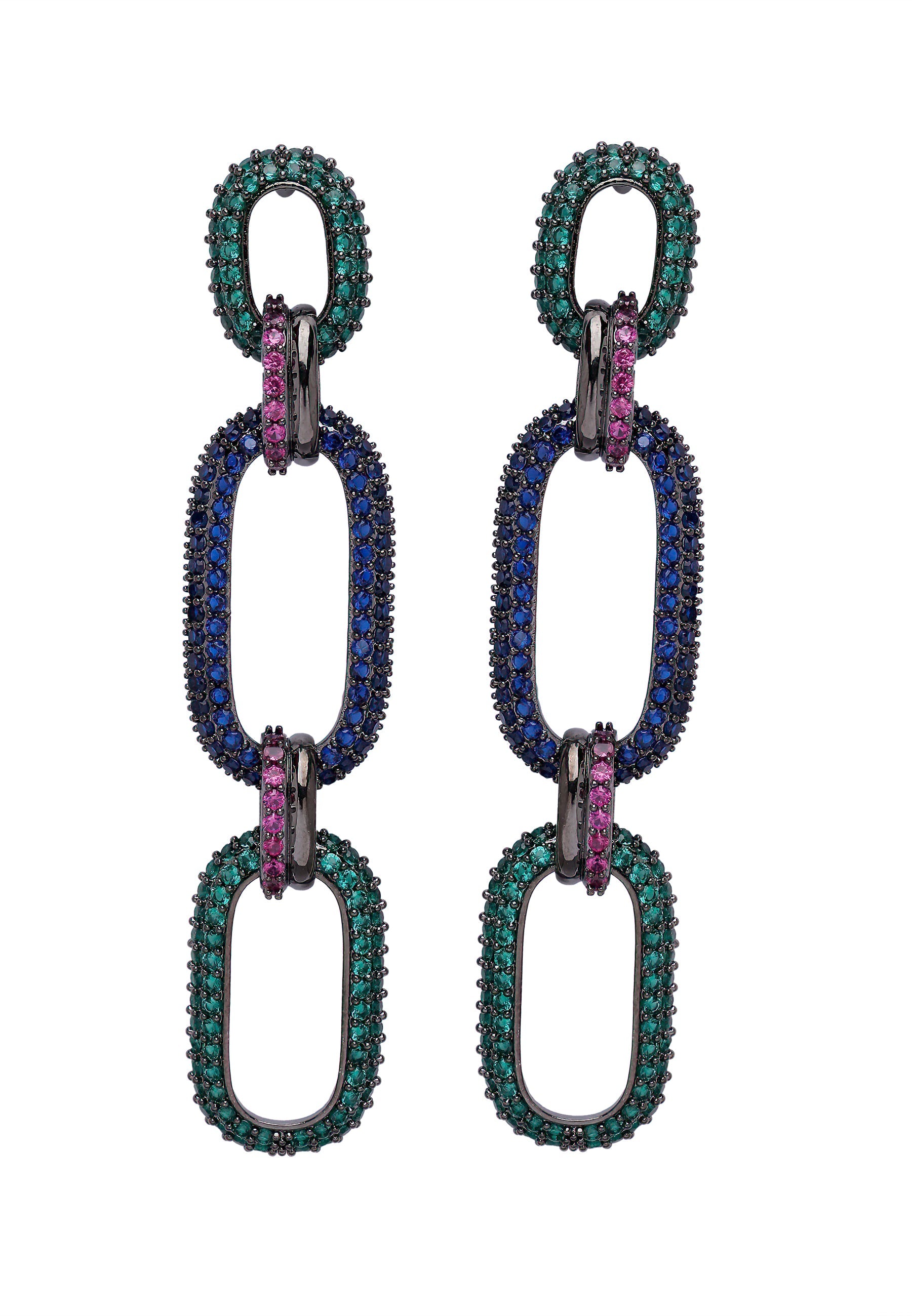 Diva Dangle Drop Oval Hoops