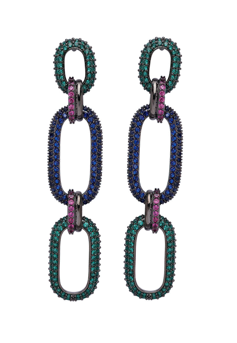 Diva Dangle Drop Oval Hoops