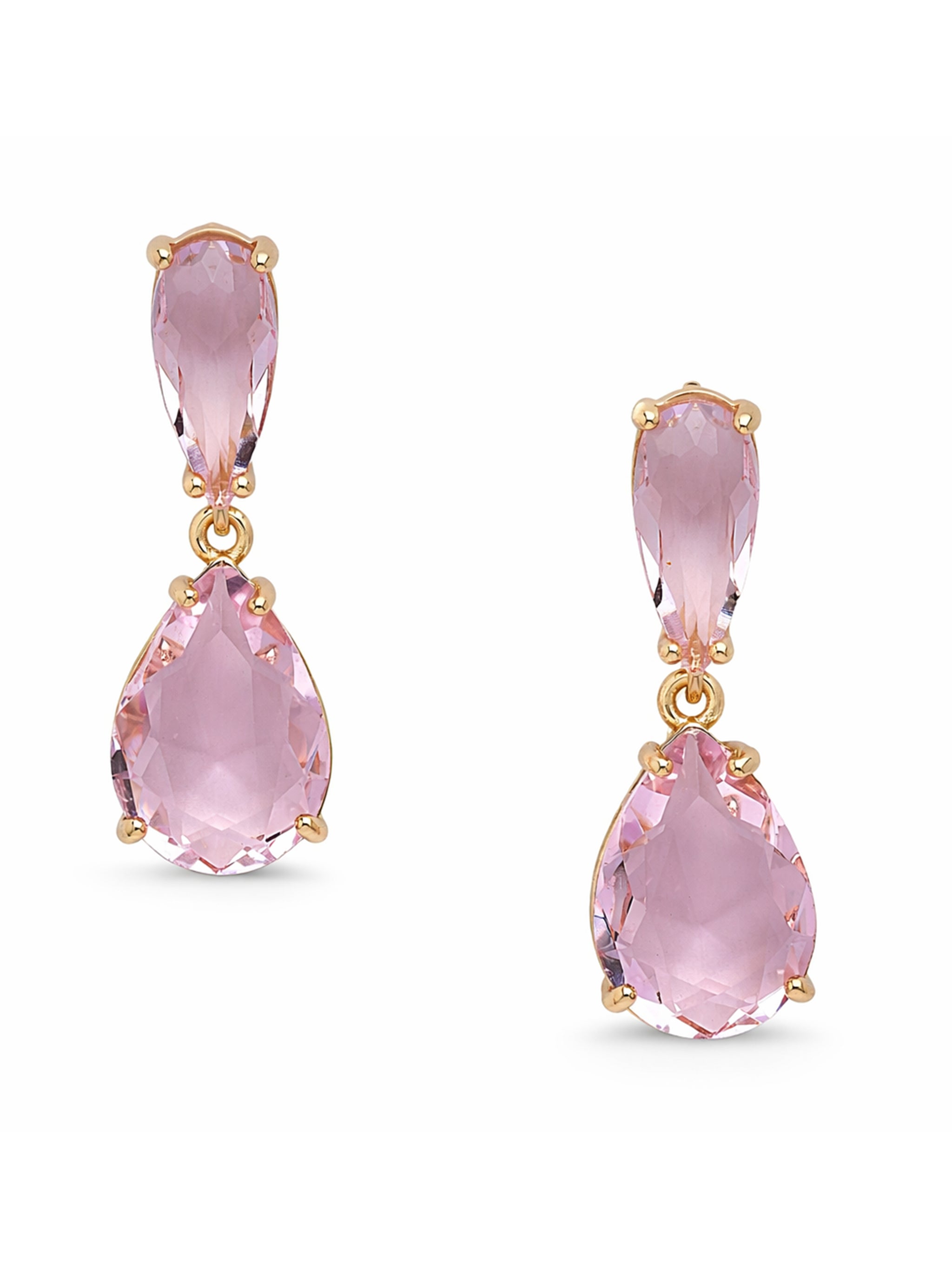 Double Teardrop Crystal Drop Earrings