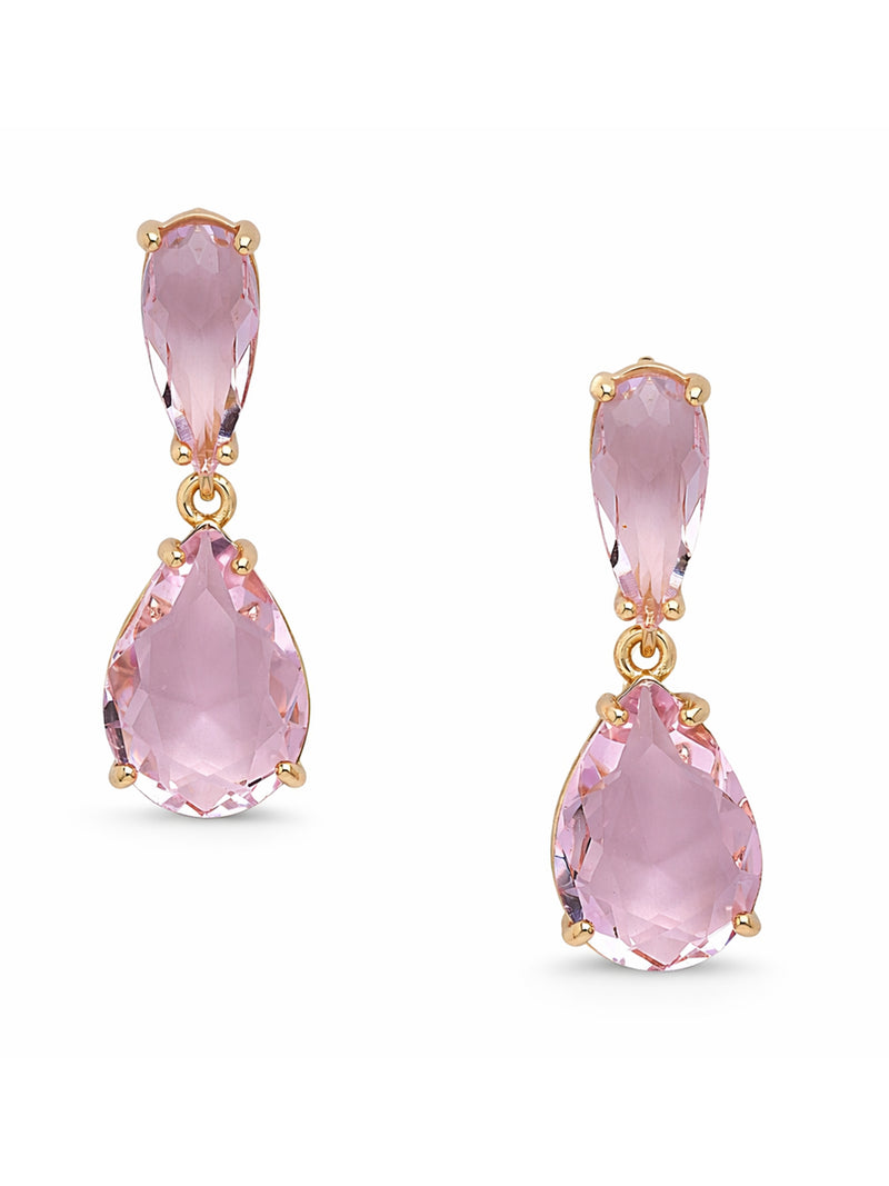 Double Teardrop Crystal Drop Earrings