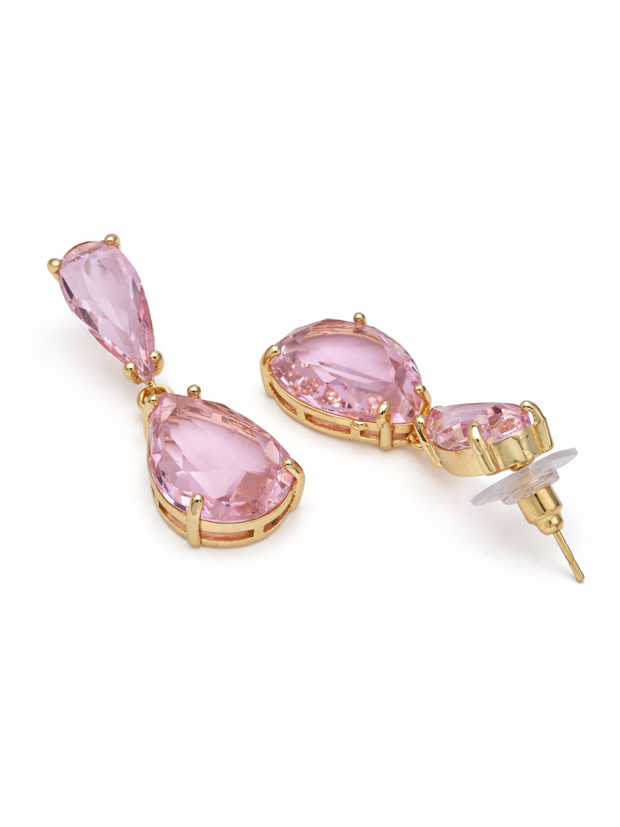 Double Teardrop Crystal Drop Earrings