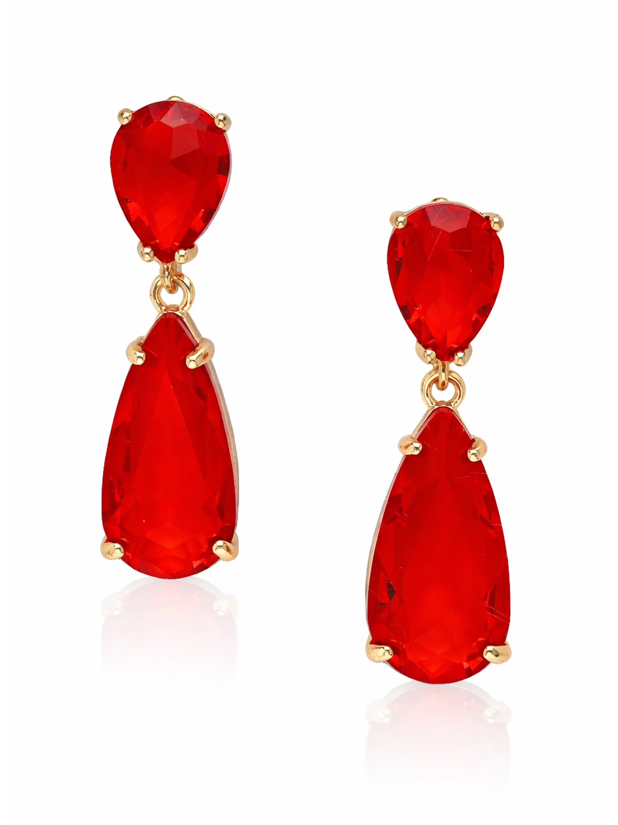 Double Teardrop Crystal Drop Earrings