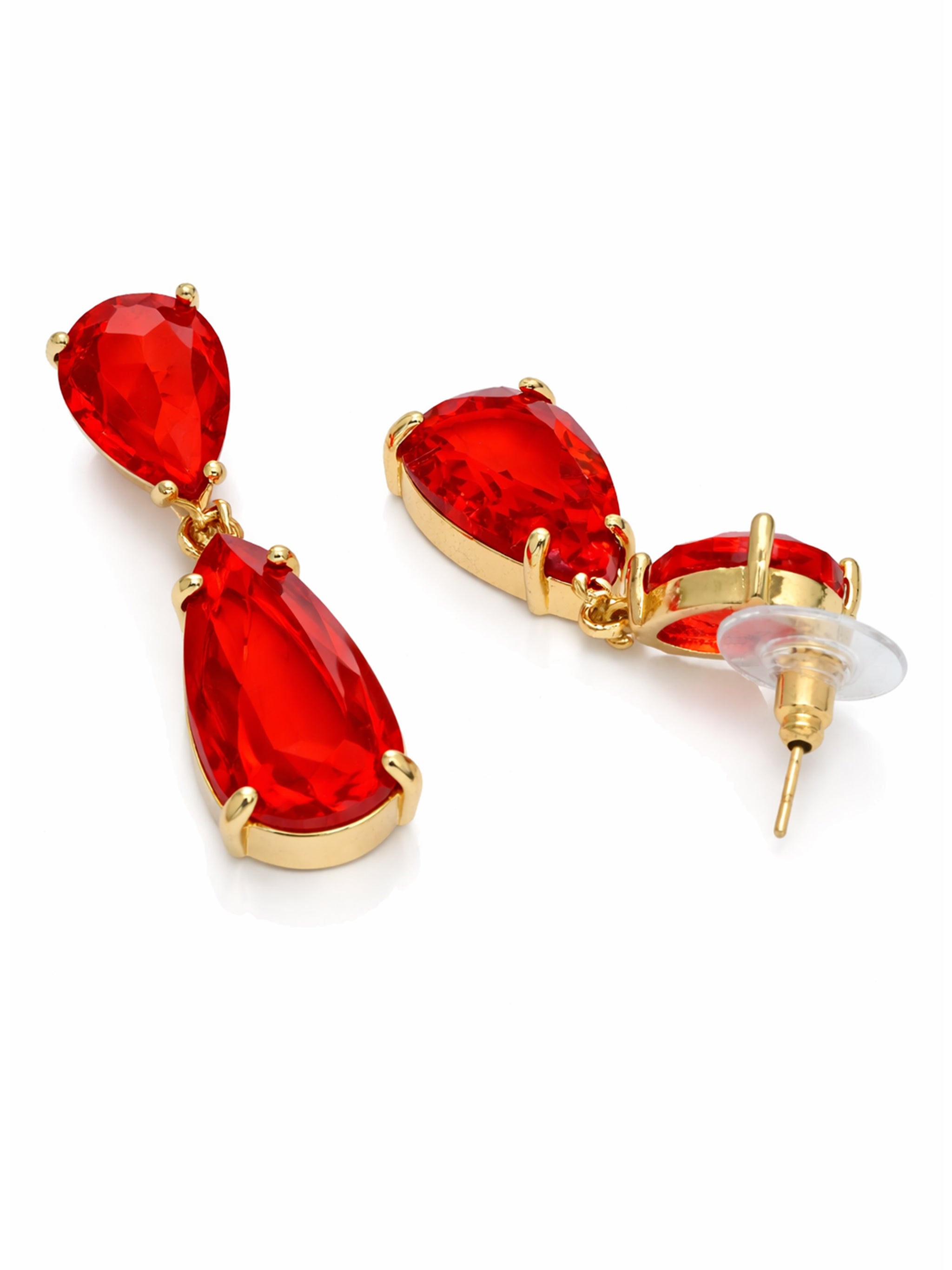 Double Teardrop Crystal Drop Earrings
