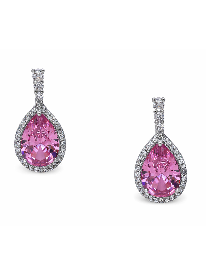 Halo Teardrop Sparkle Drop Earrings